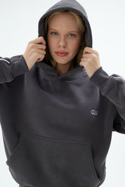 Rise Collection Kadın Line Hoodie – Coal Grey