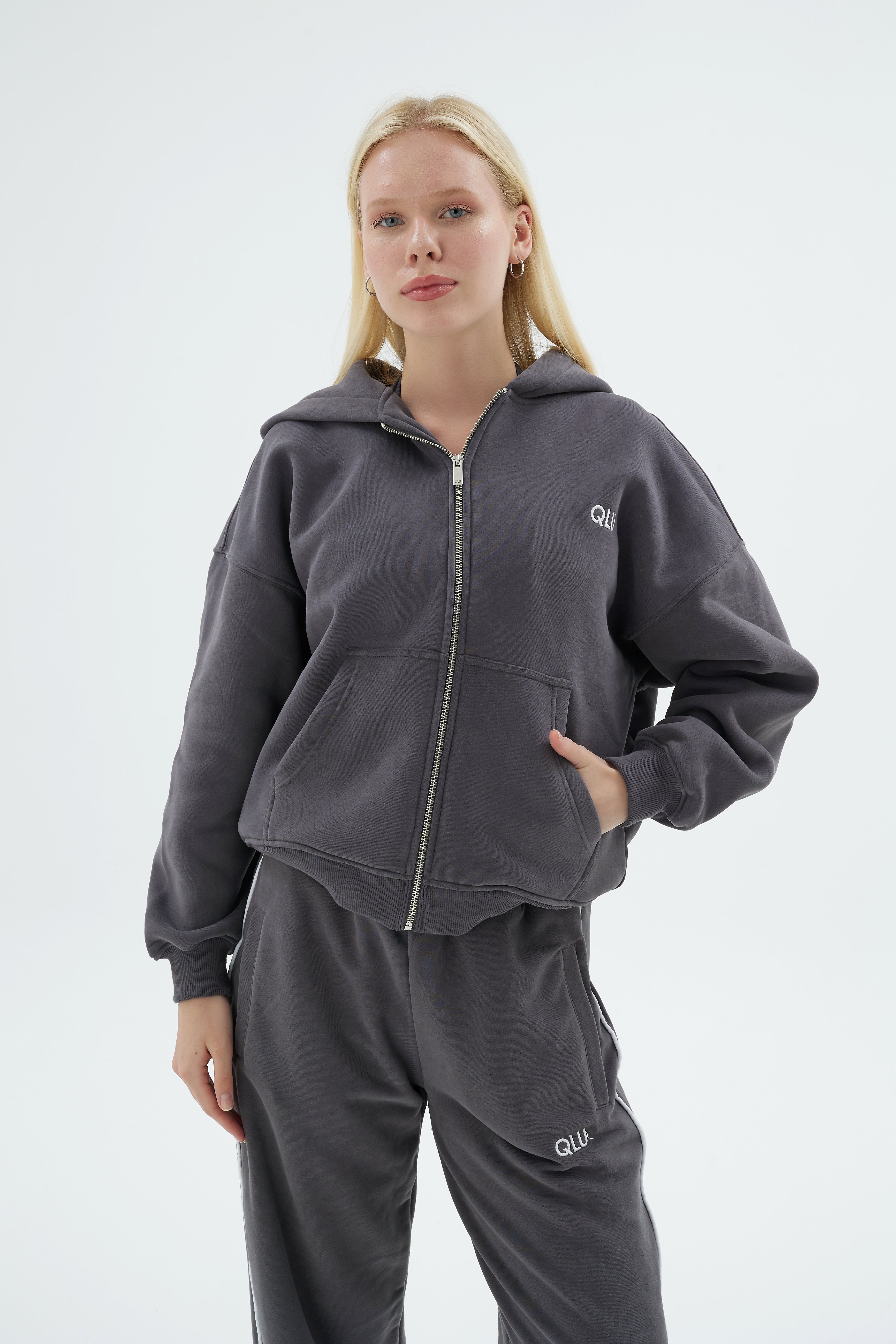 Rise Collection Kadın Zip Jacket – Coal Grey