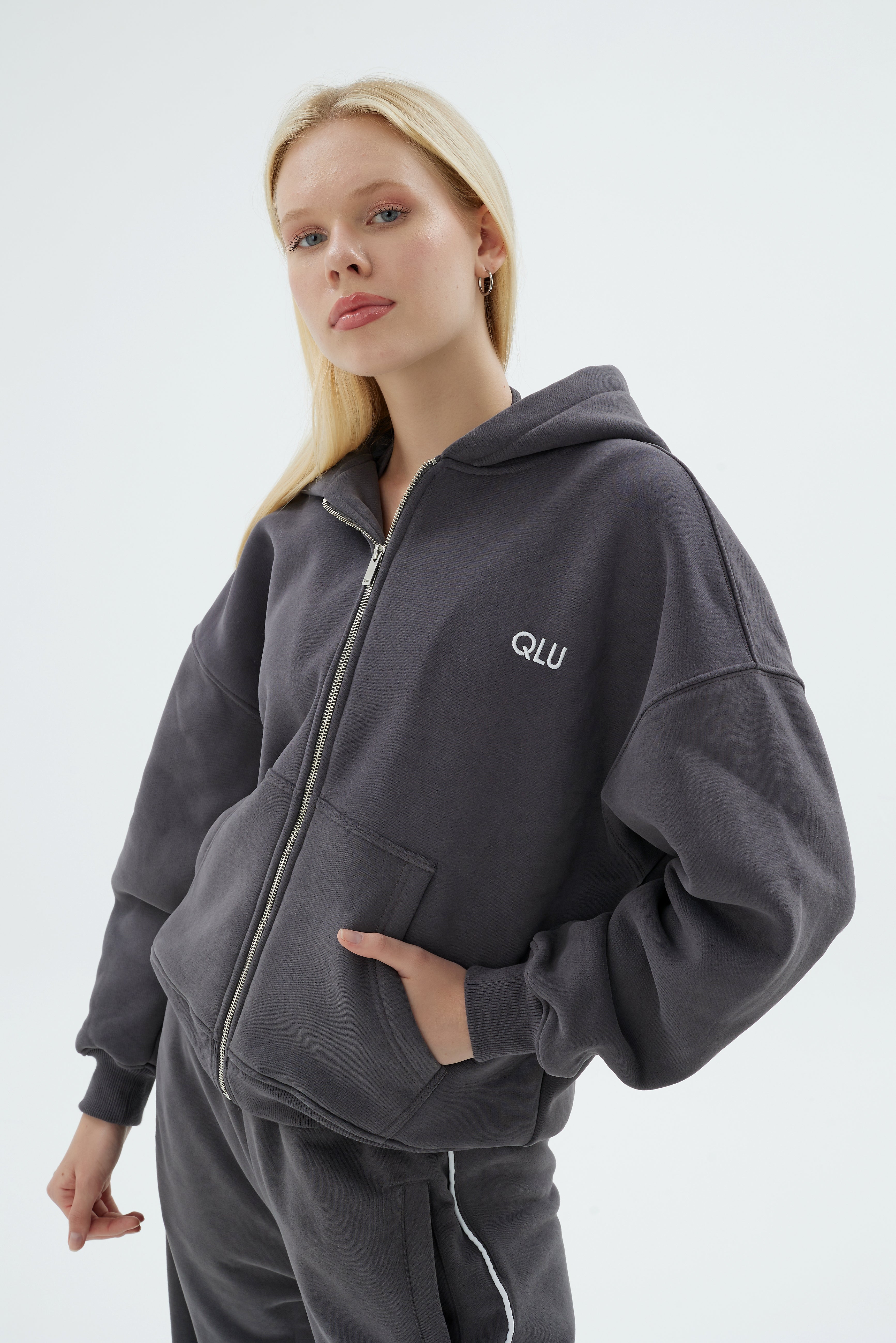 Rise Collection Kadın Zip Jacket – Coal Grey