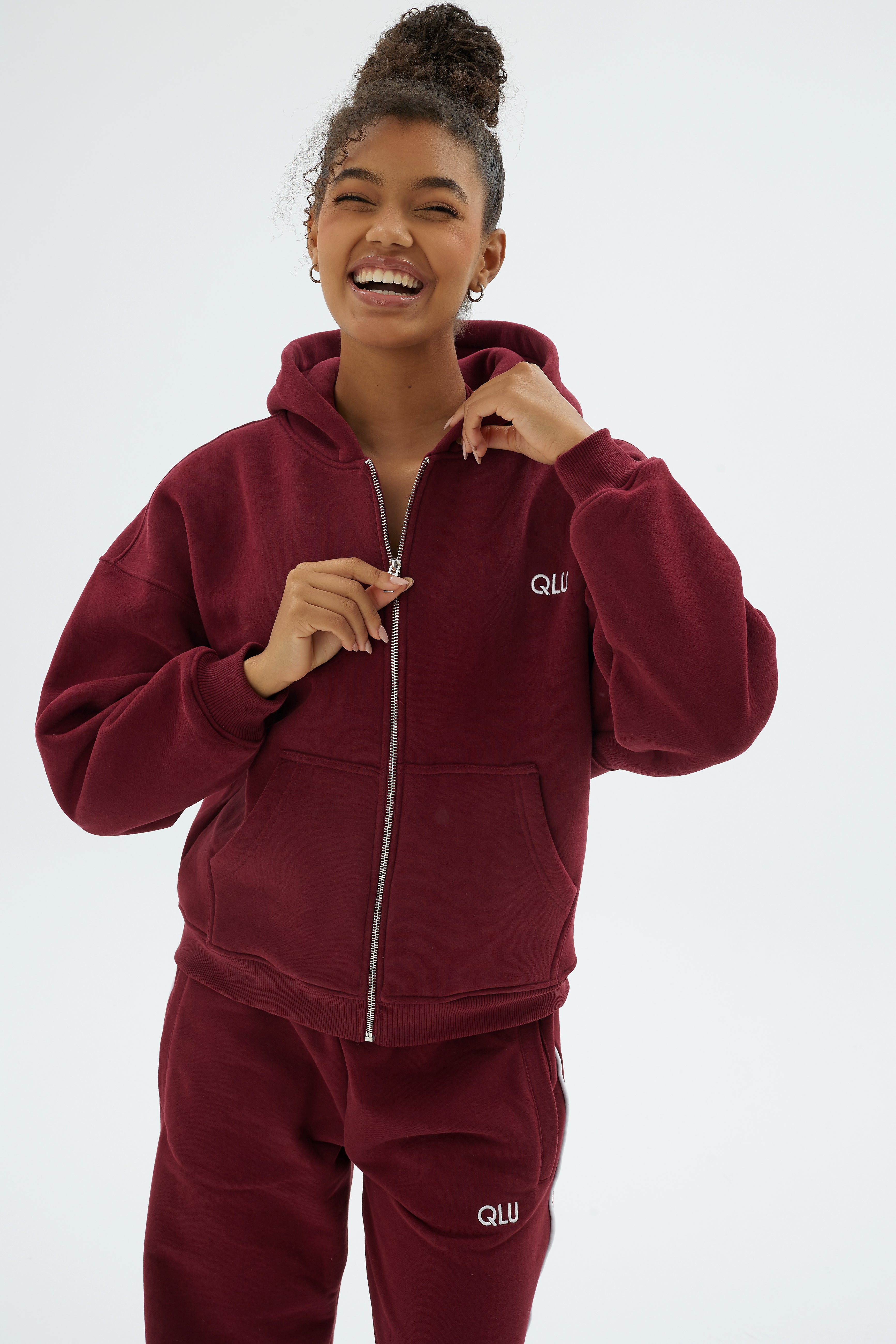 Rise Collection Kadın Zip Jacket – Velvet Red