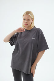 Rise Collection Kadın Overlay T-Shirt – Coal Grey