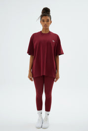 Rise Collection Kadın Overlay T-Shirt – Velvet Red