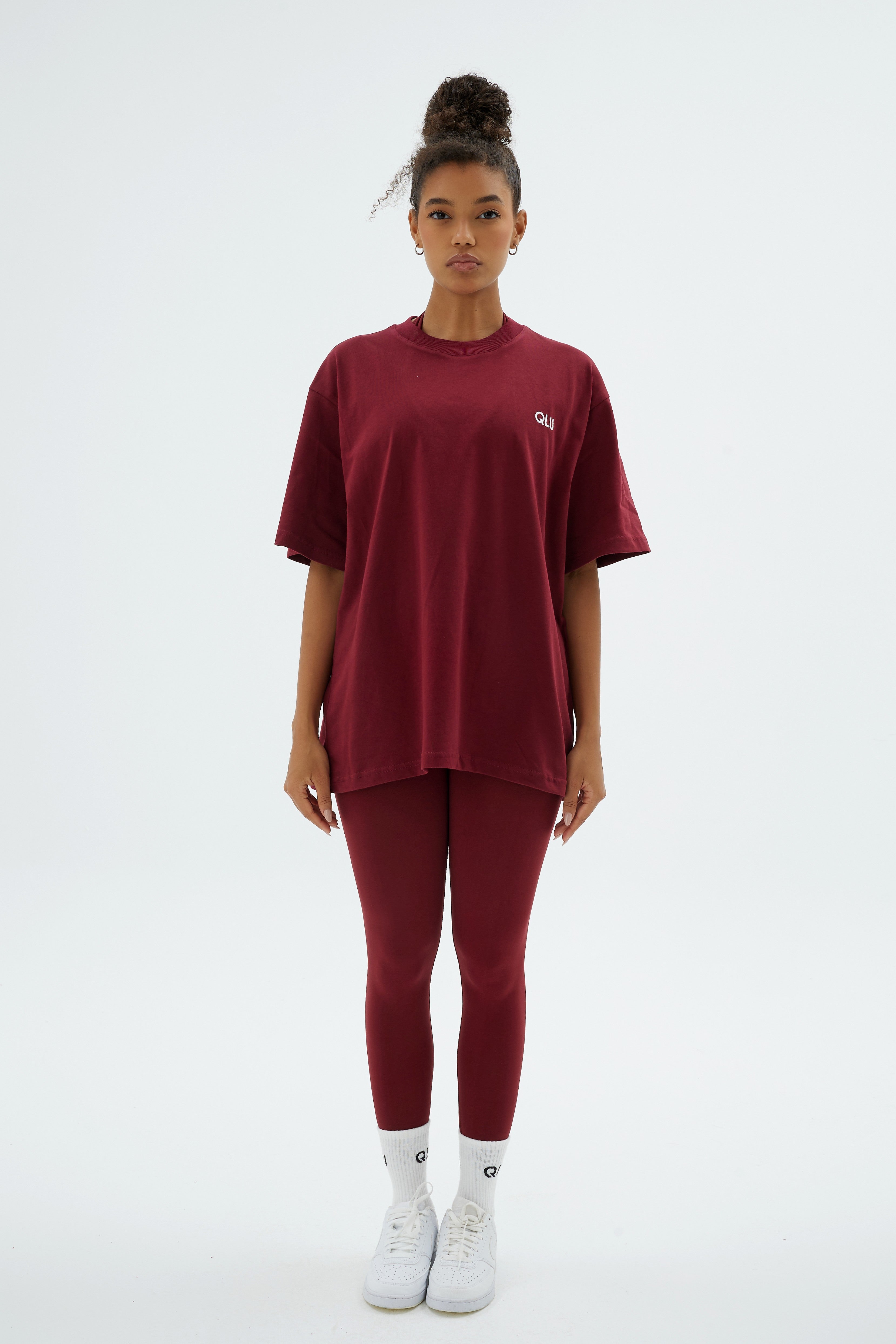 Rise Collection Kadın Overlay T-Shirt – Velvet Red