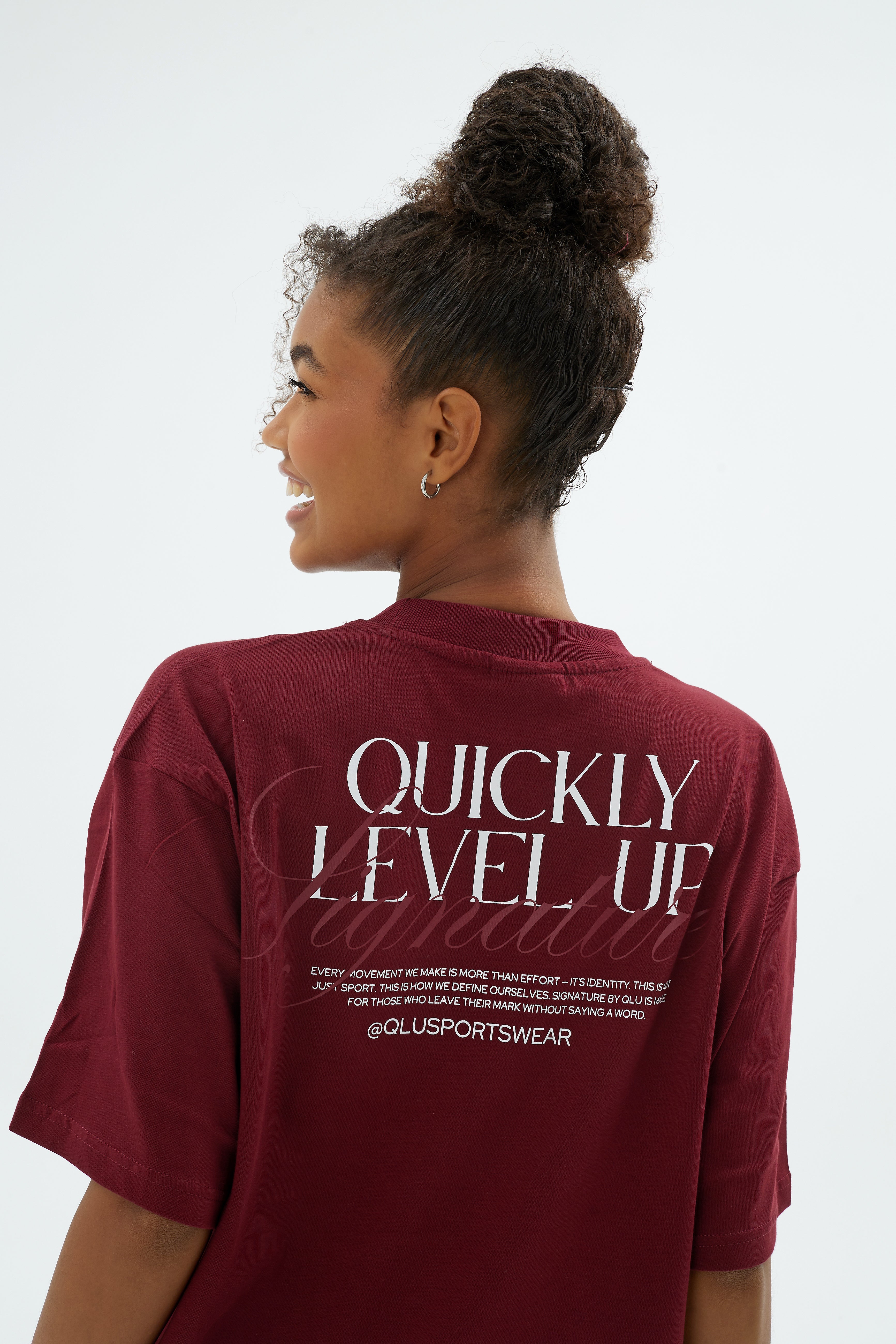 Rise Collection Kadın Overlay T-Shirt – Velvet Red