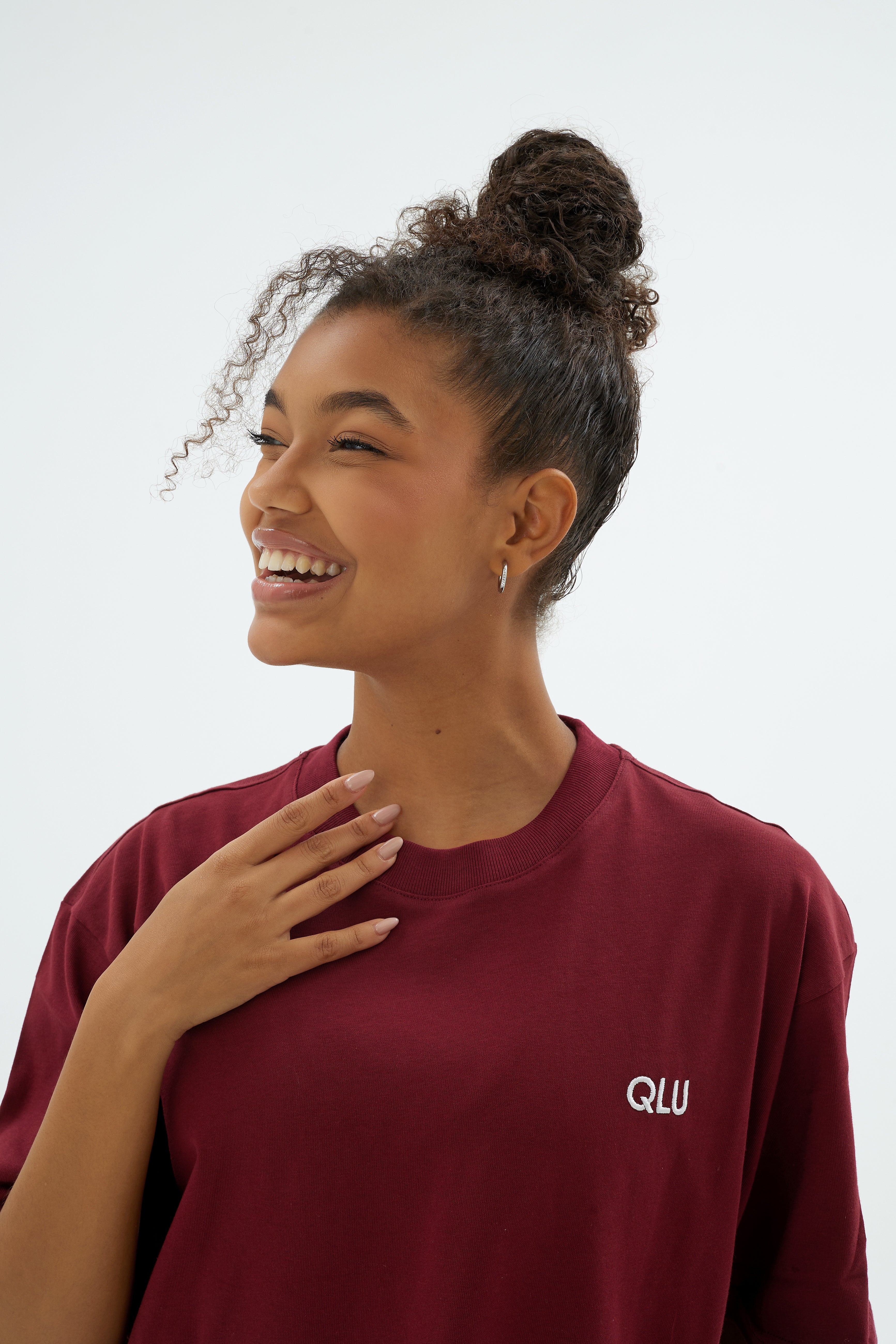 Rise Collection Kadın Overlay T-Shirt – Velvet Red