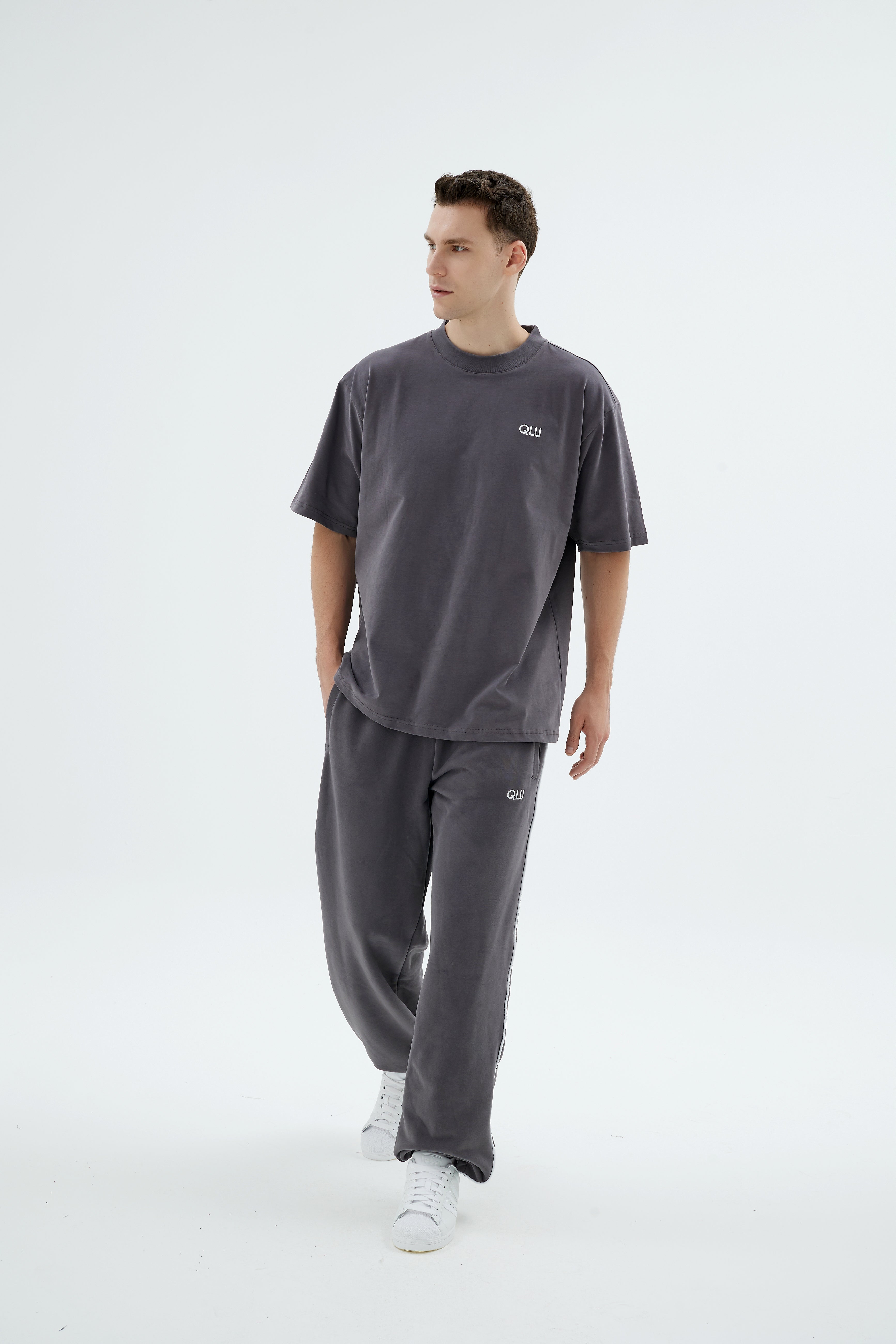 Rise Collection Erkek Combed T-Shirt – Coal Grey