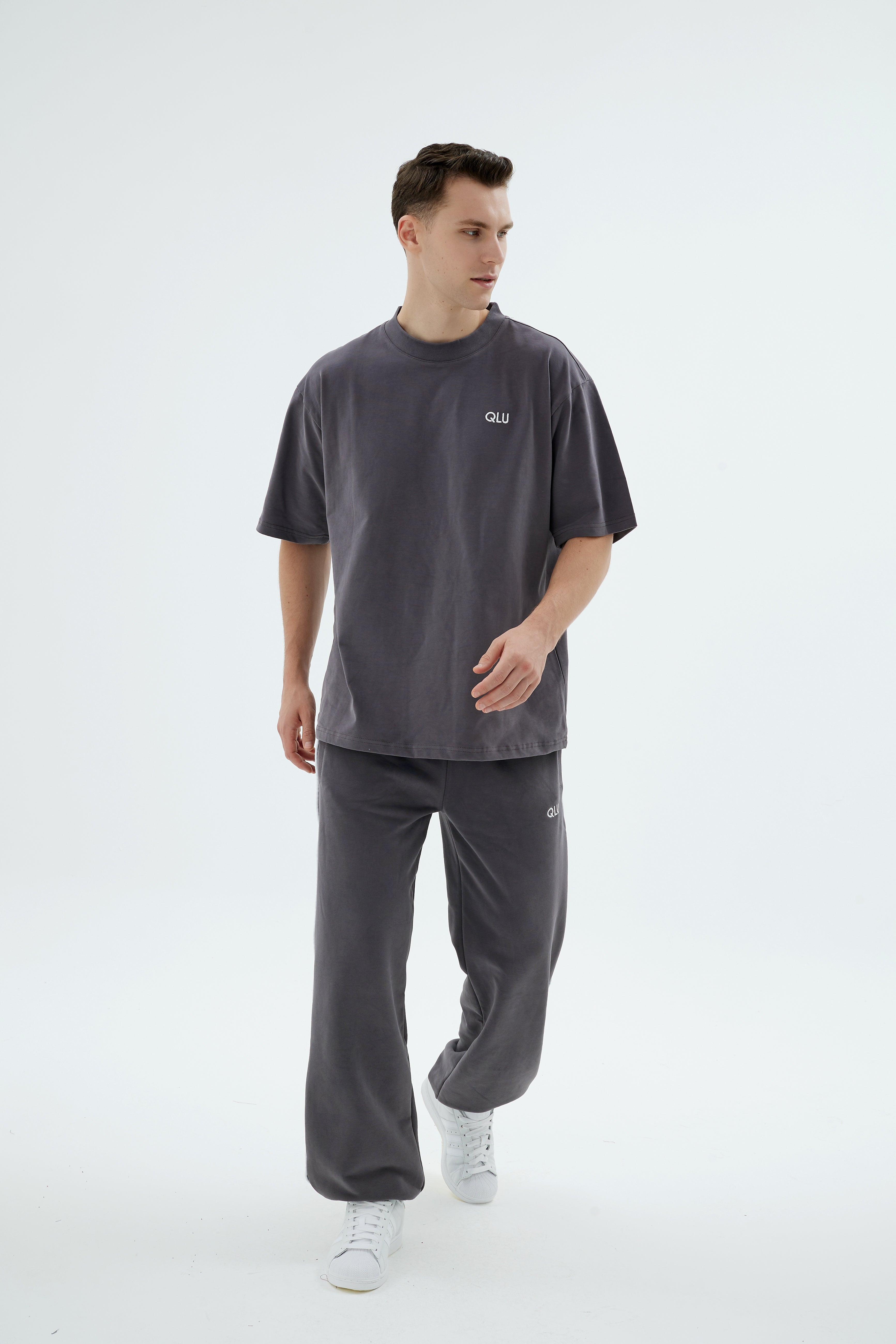 Rise Collection Erkek Combed T-Shirt – Coal Grey