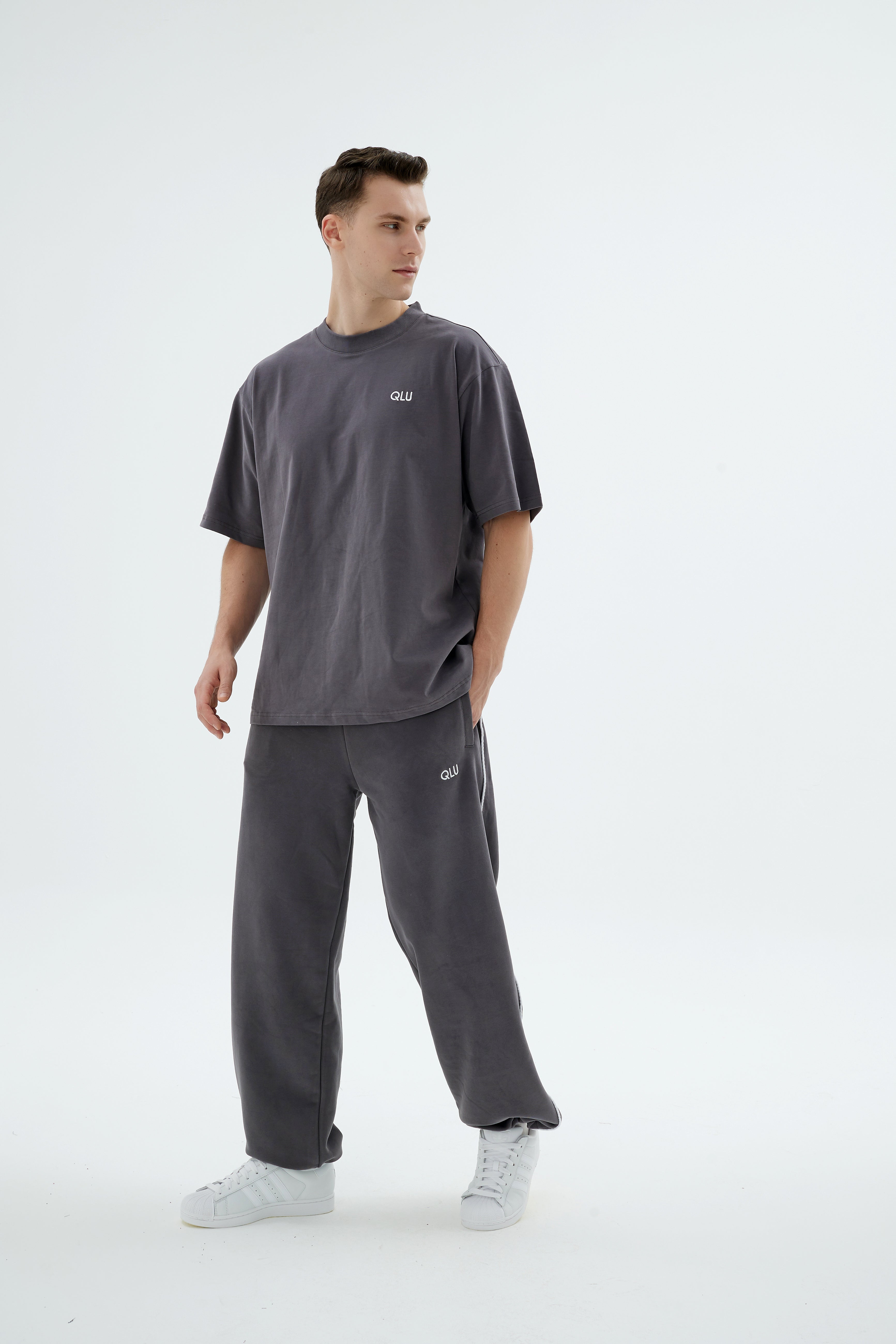 Rise Collection Erkek Combed T-Shirt – Coal Grey