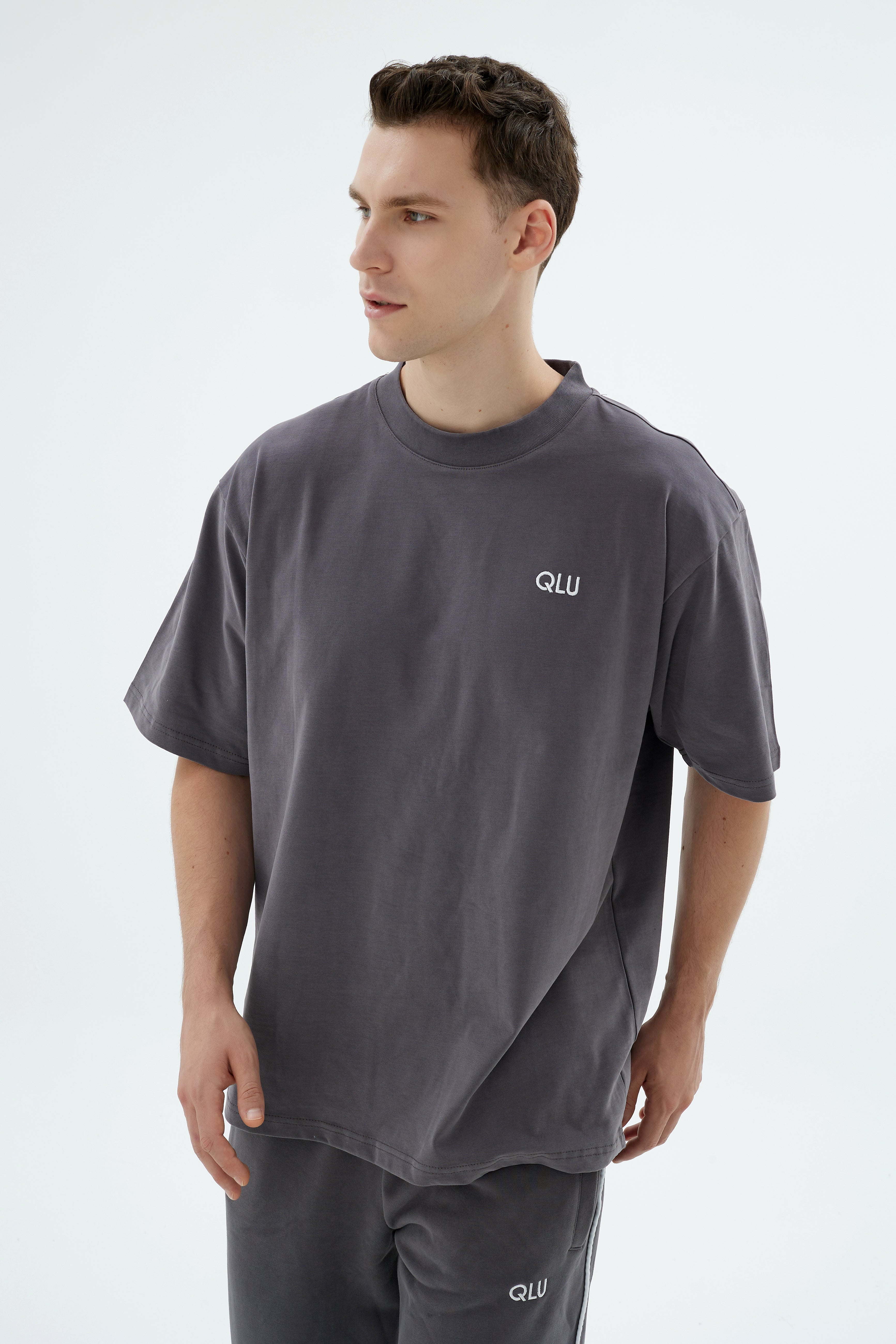 Rise Collection Erkek Combed T-Shirt – Coal Grey