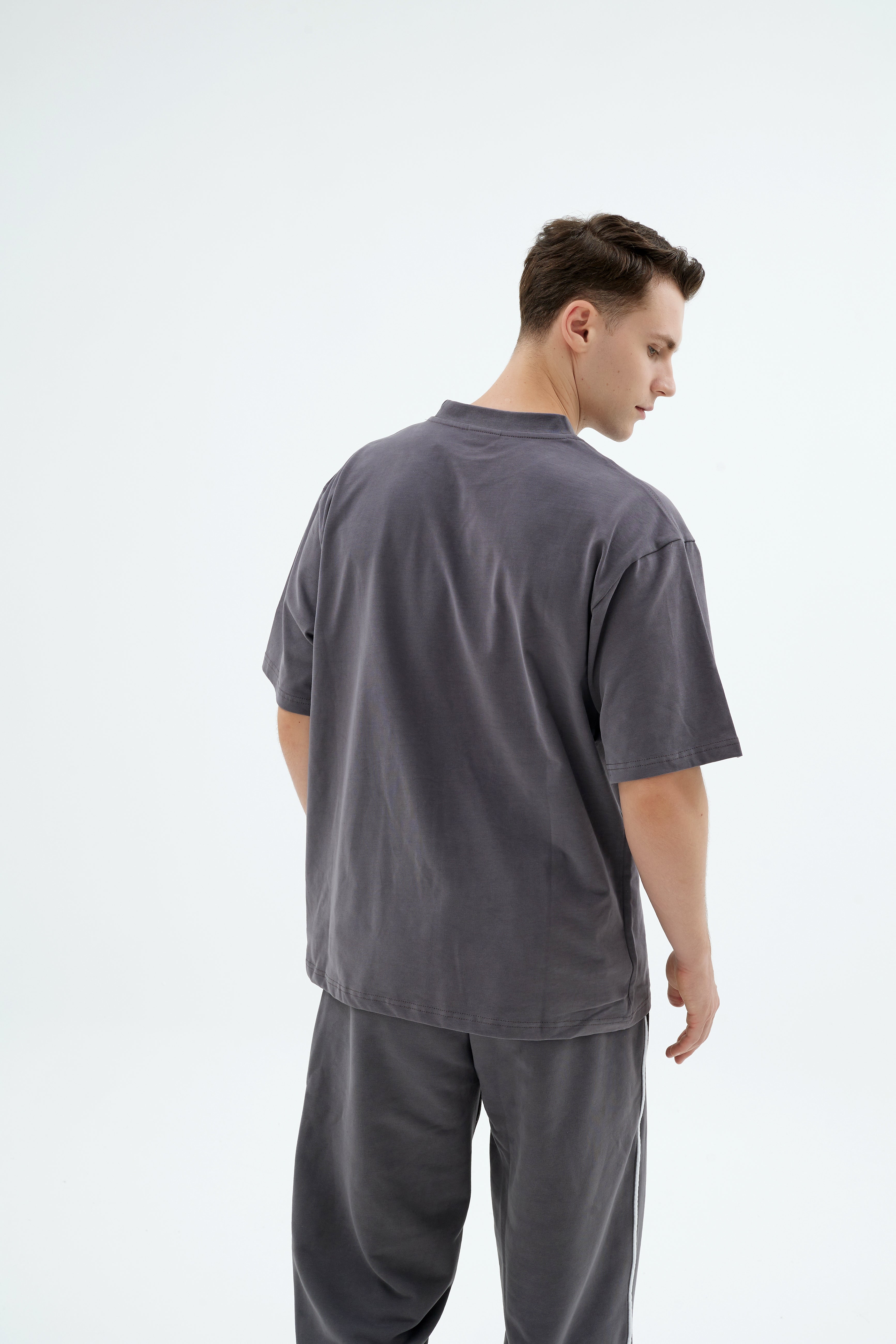 Rise Collection Erkek Combed T-Shirt – Coal Grey
