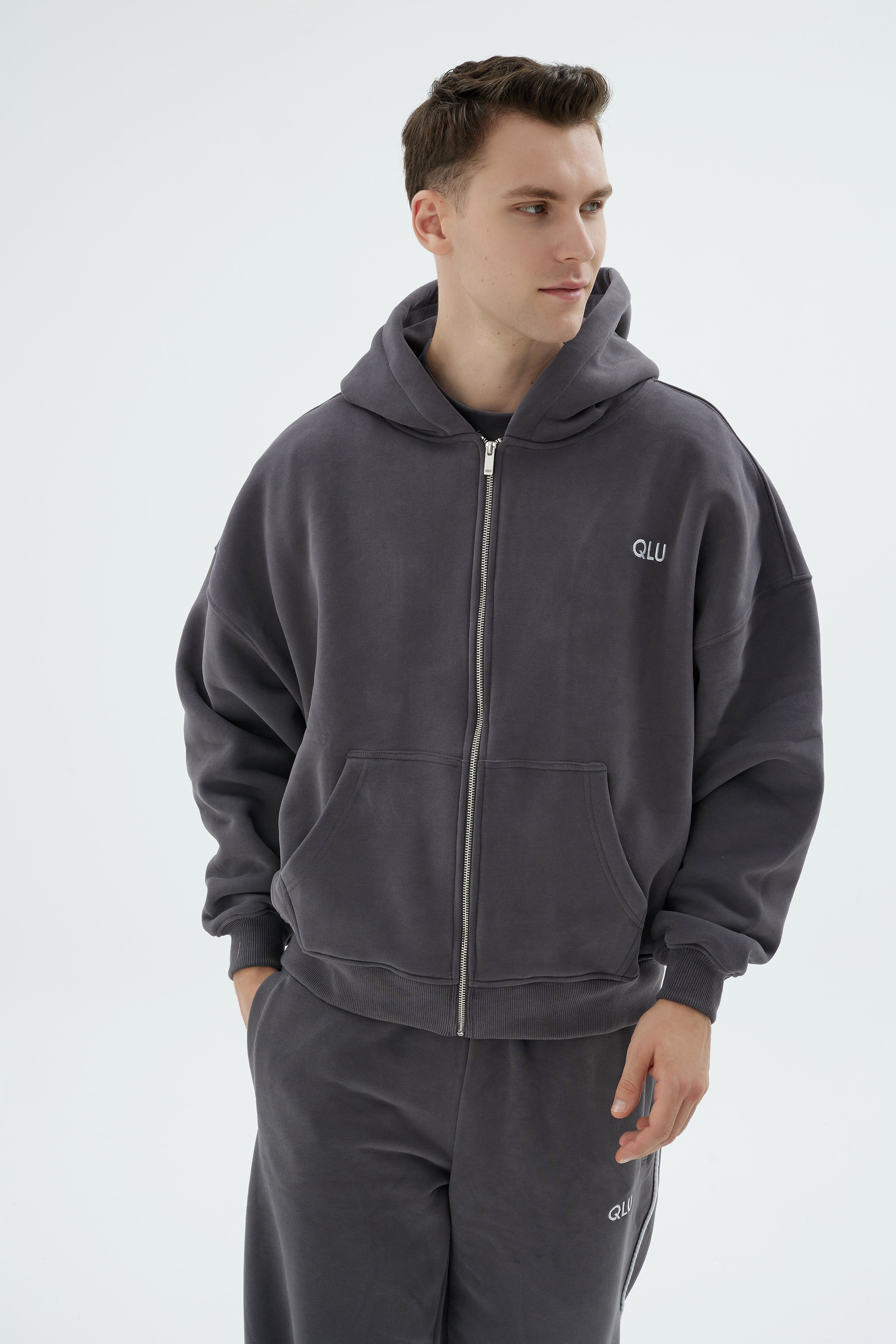 Rise Collection Erkek Zip Jacket – Coal Grey