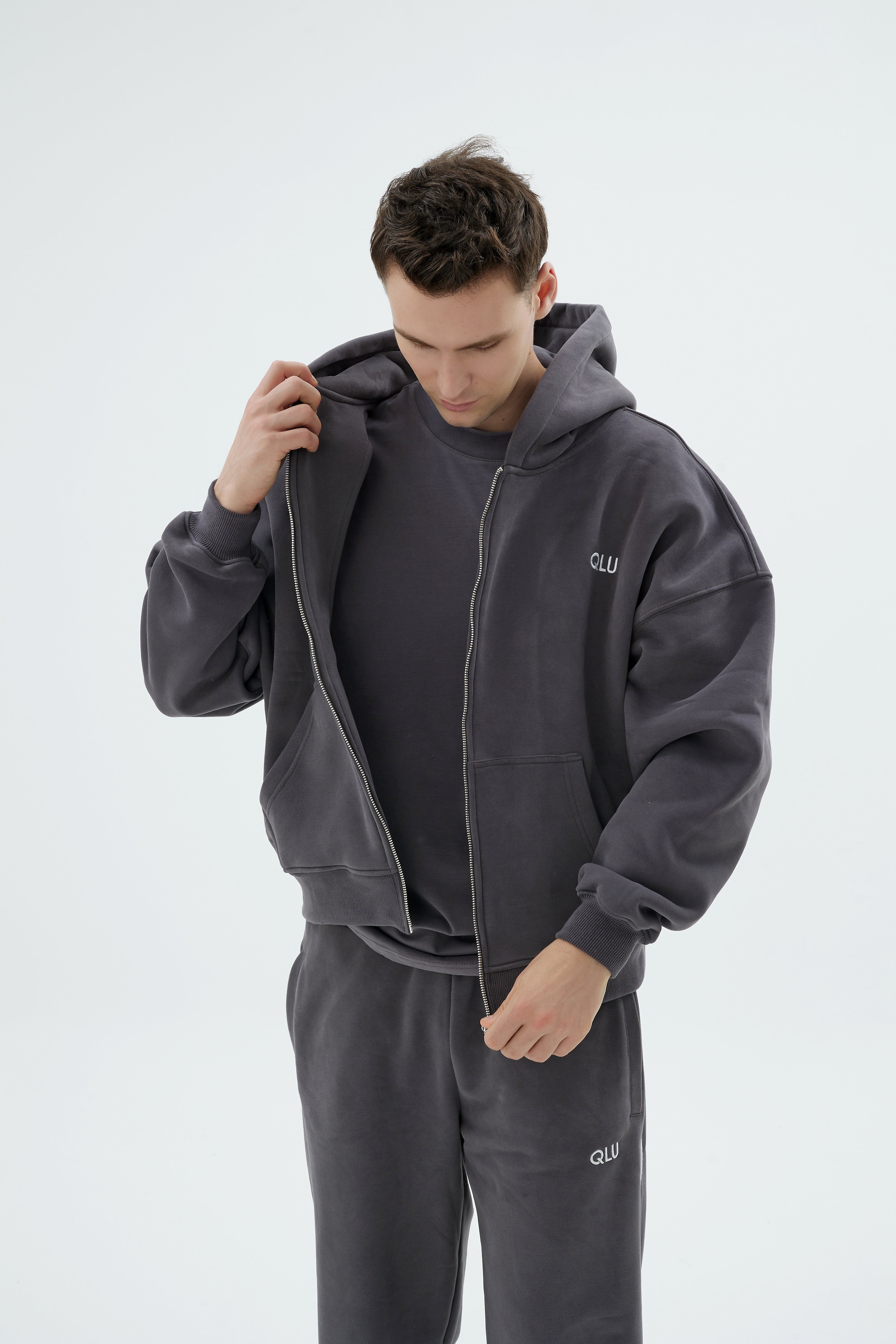 Rise Collection Erkek Zip Jacket – Coal Grey