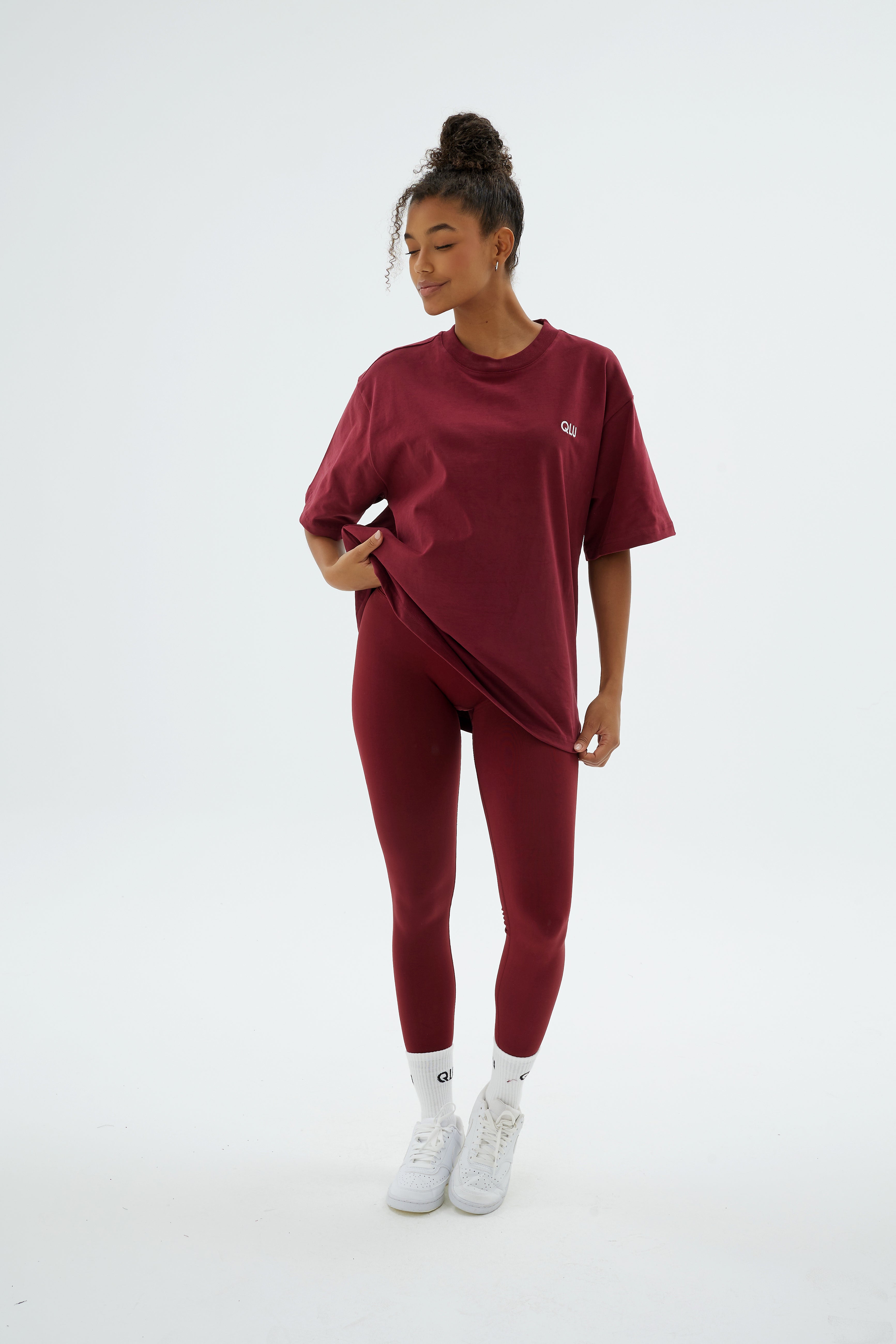 Rise Collection Kadın Combed T-Shirt – Velvet Red