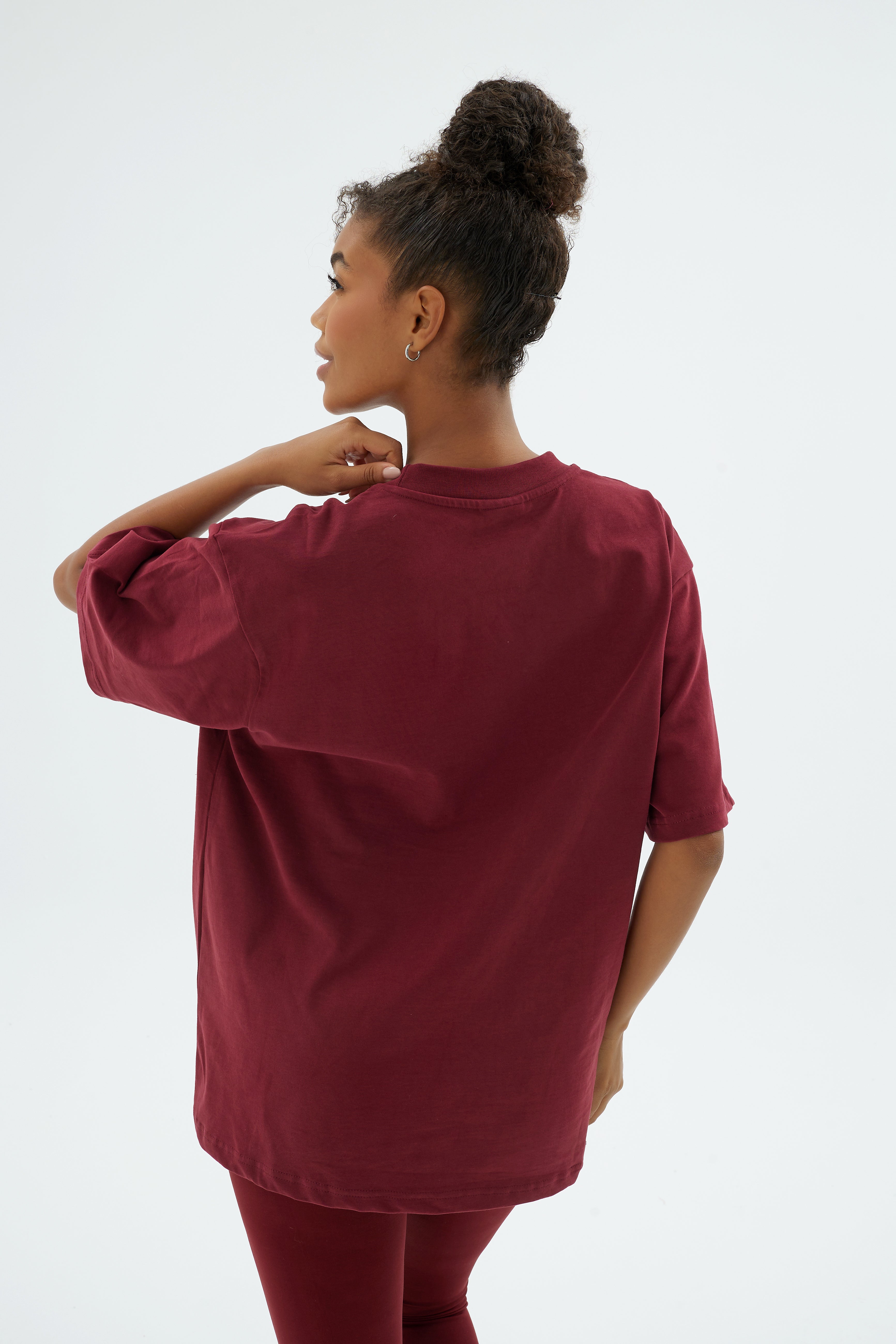 Rise Collection Kadın Combed T-Shirt – Velvet Red