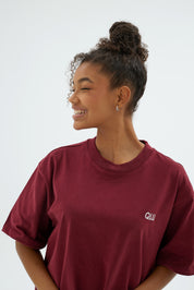 Rise Collection Kadın Combed T-Shirt – Velvet Red