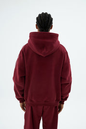 Rise Collection Erkek Line Hoodie – Velvet Red