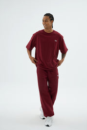 Rise Collection Erkek Overlay T-Shirt – Velvet Red