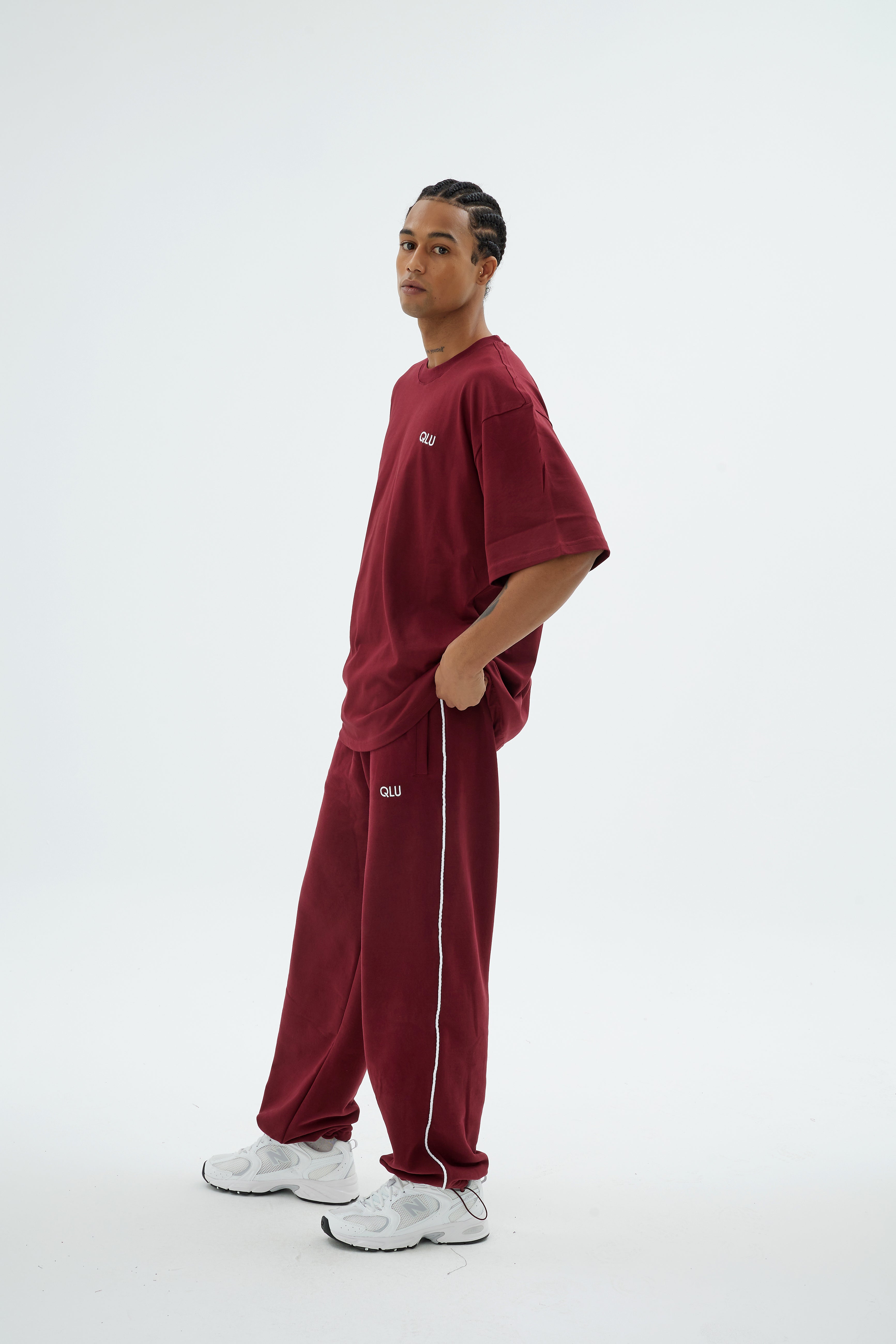 Rise Collection Erkek Line Jogger – Velvet Red