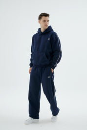 Rise Collection Erkek Line Hoodie – Dark Blue