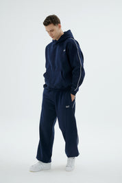 Rise Collection Erkek Line Hoodie – Dark Blue