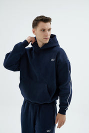 Rise Collection Erkek Line Hoodie – Dark Blue