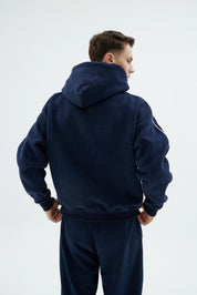 Rise Collection Erkek Line Hoodie – Dark Blue