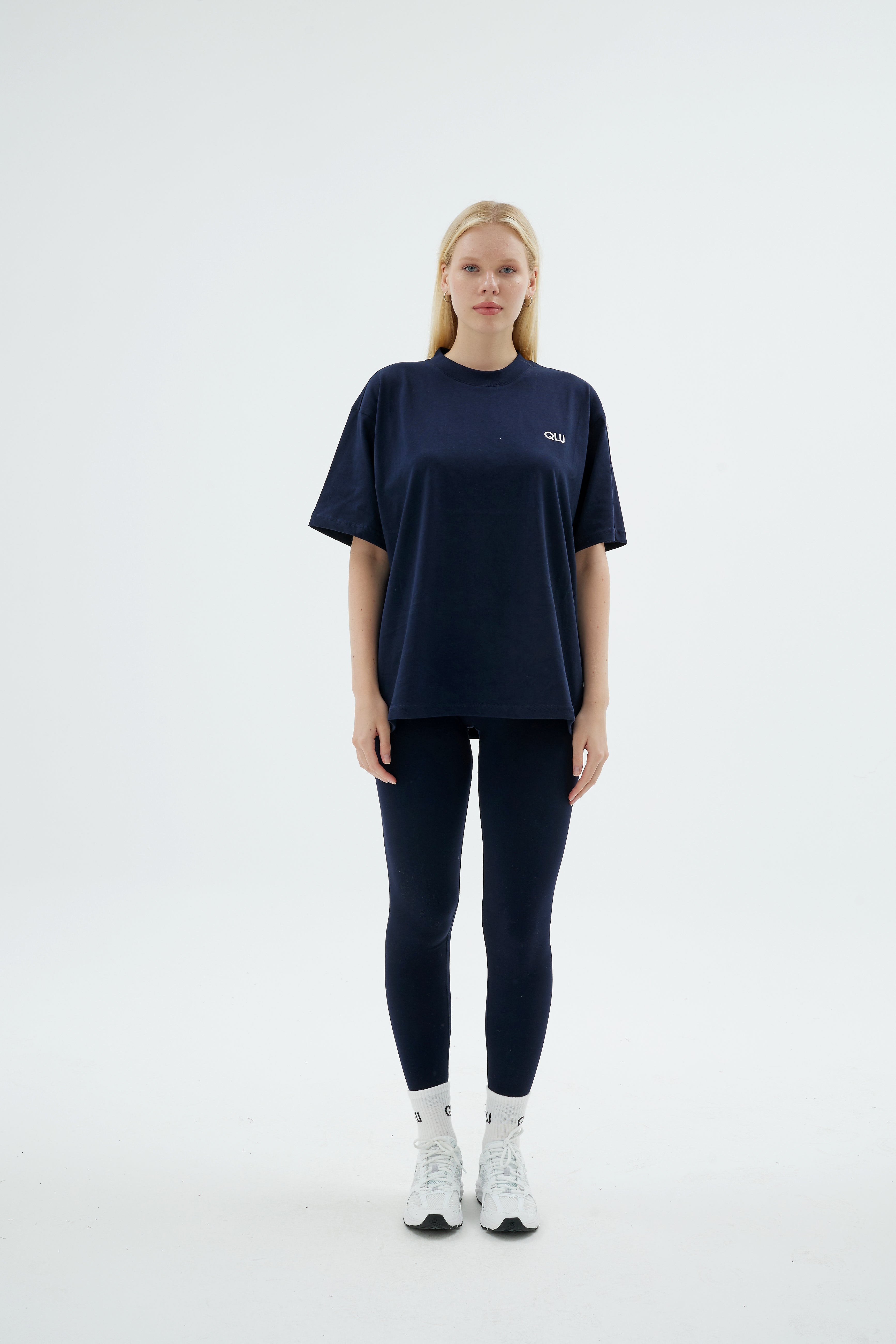 Rise Collection Kadın Overlay T-Shirt – Dark Blue