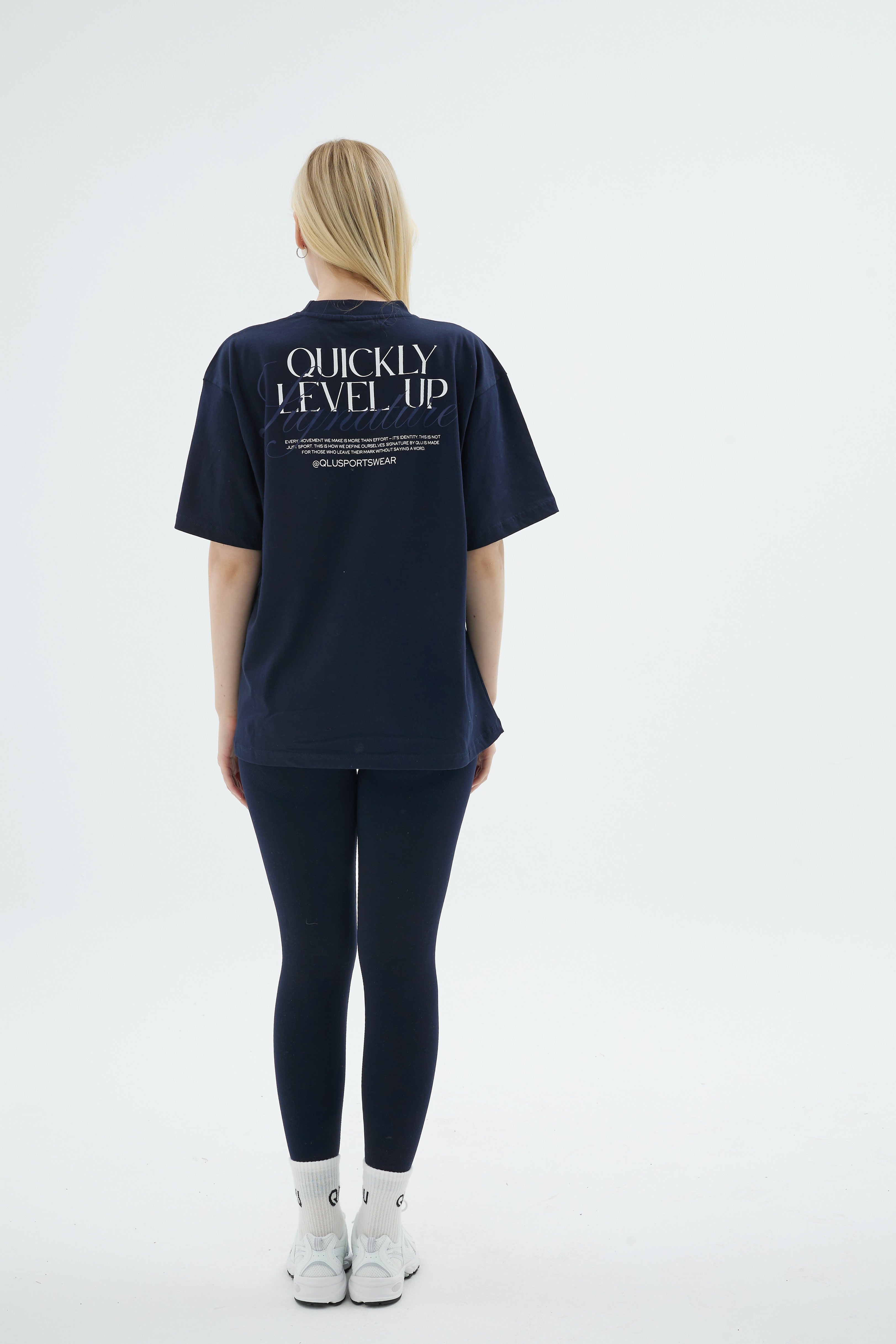 Rise Collection Kadın Overlay T-Shirt – Dark Blue