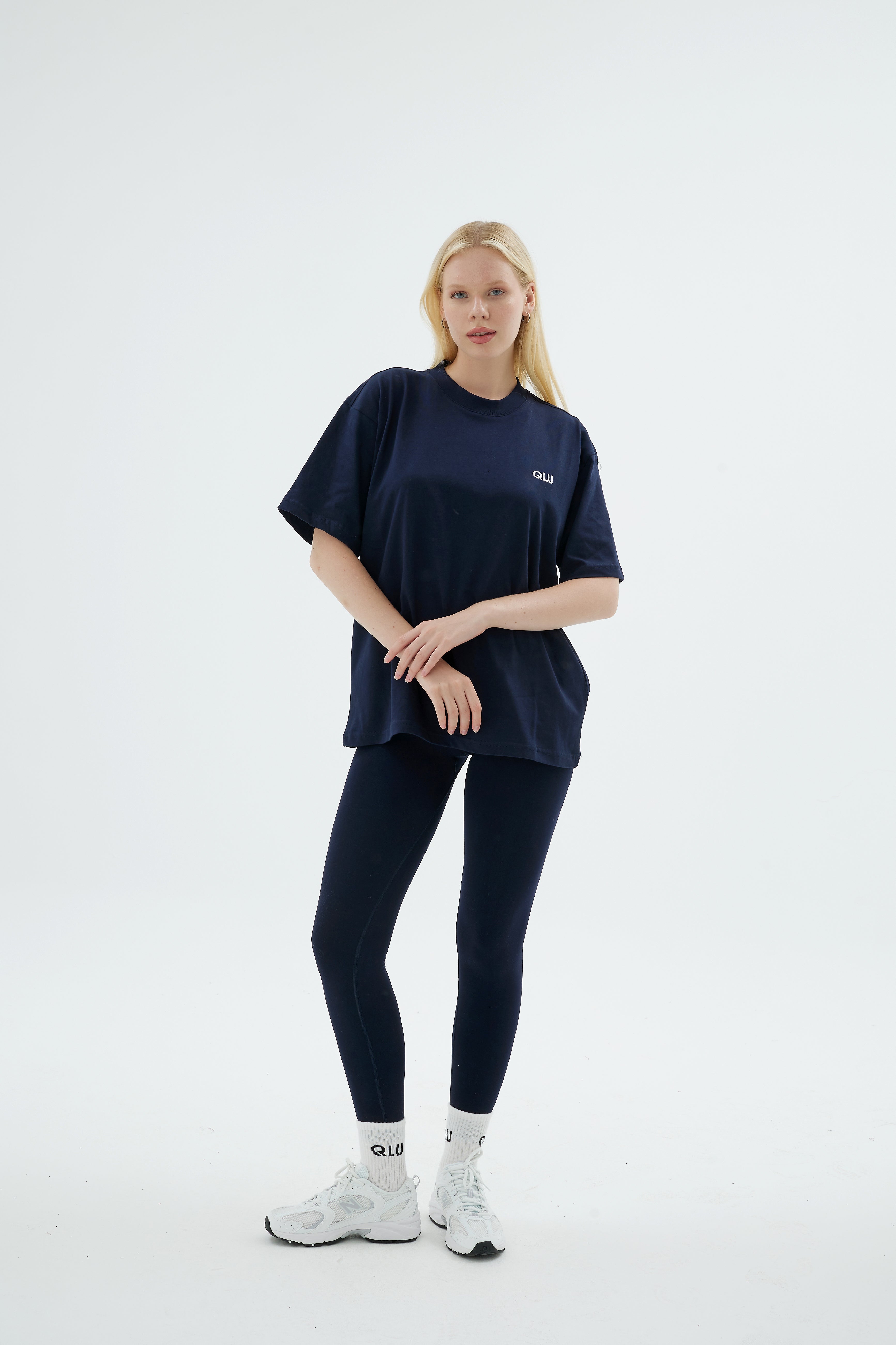 Rise Collection Kadın Overlay T-Shirt – Dark Blue