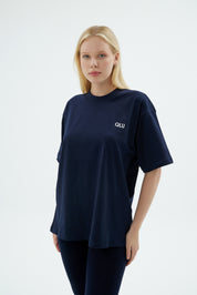 Rise Collection Kadın Overlay T-Shirt – Dark Blue