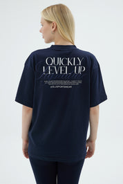 Rise Collection Kadın Overlay T-Shirt – Dark Blue