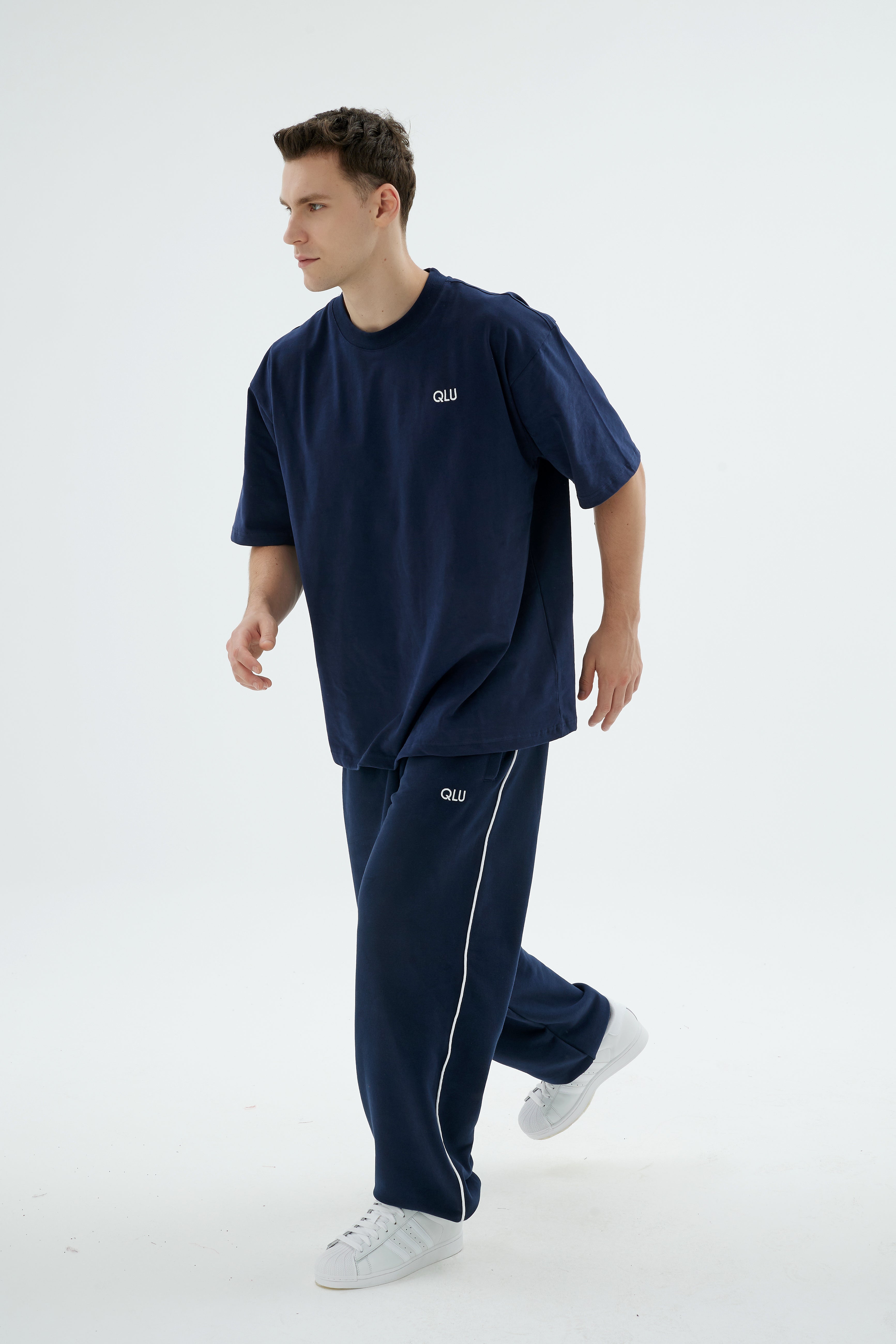 Rise Collection Erkek Combed T-Shirt – Dark Blue