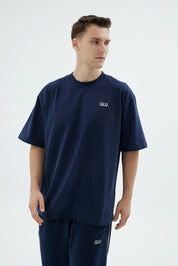 Rise Collection Erkek Combed T-Shirt – Dark Blue