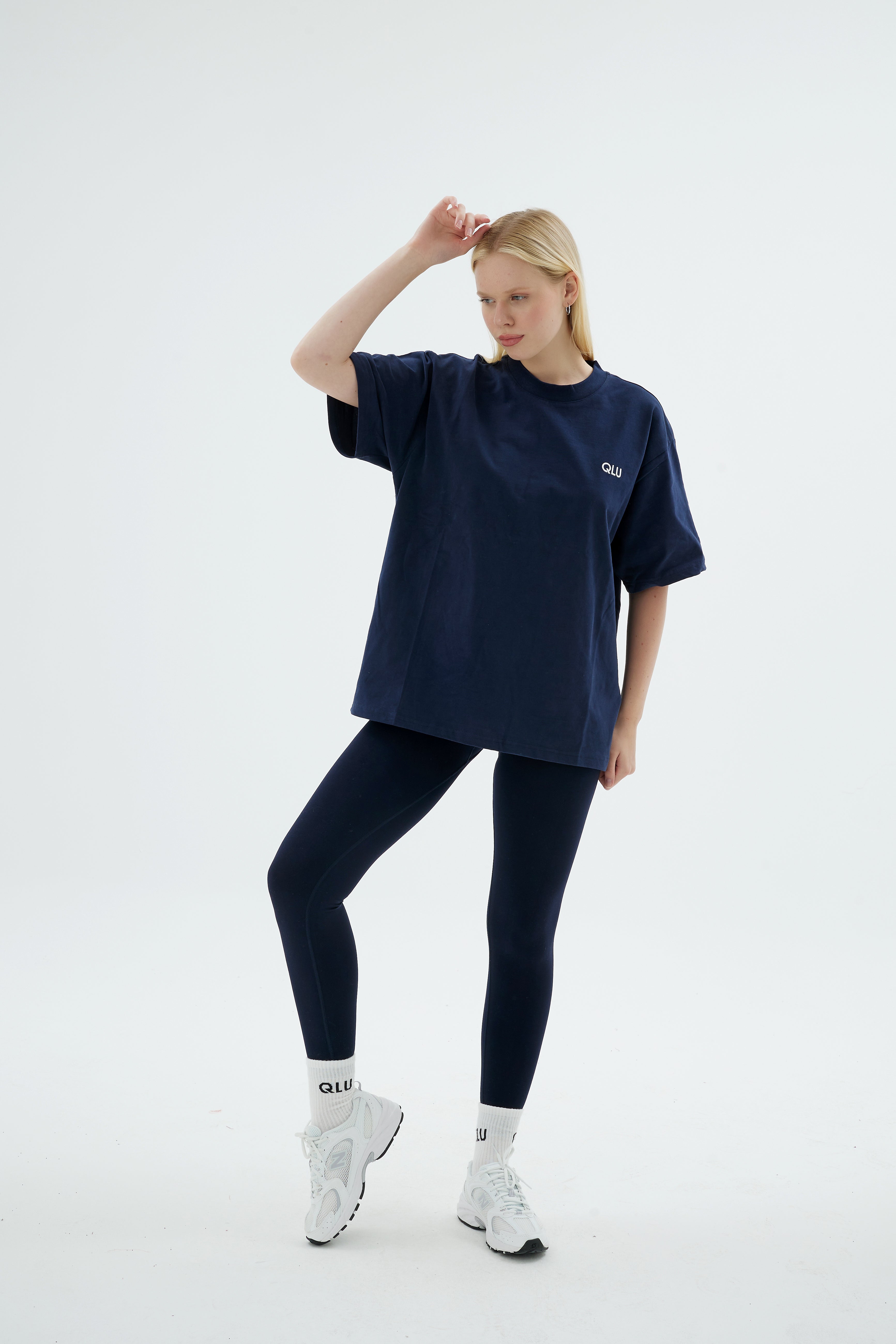Rise Collection Kadın Combed T-Shirt – Dark Blue