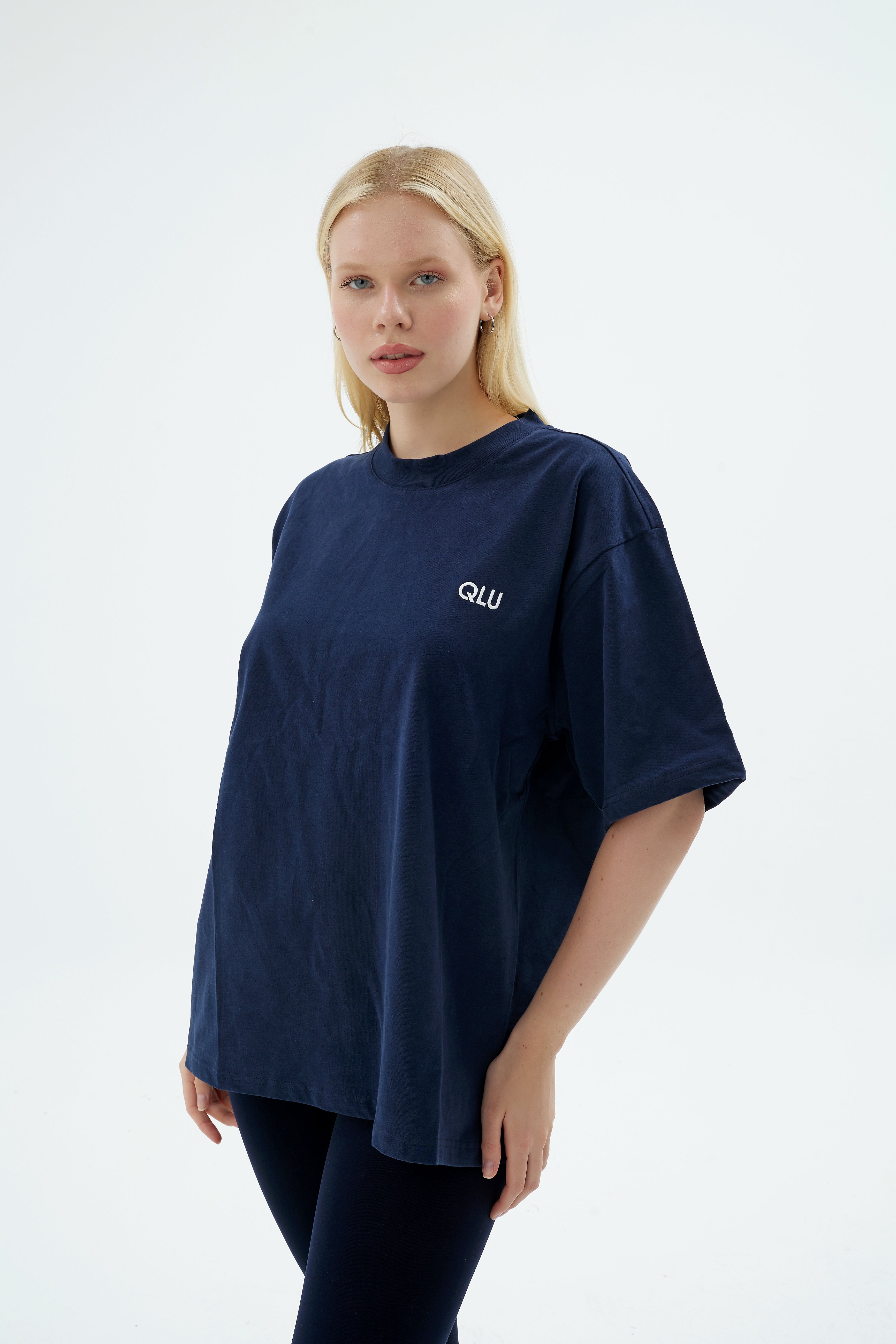 Rise Collection Kadın Combed T-Shirt – Dark Blue