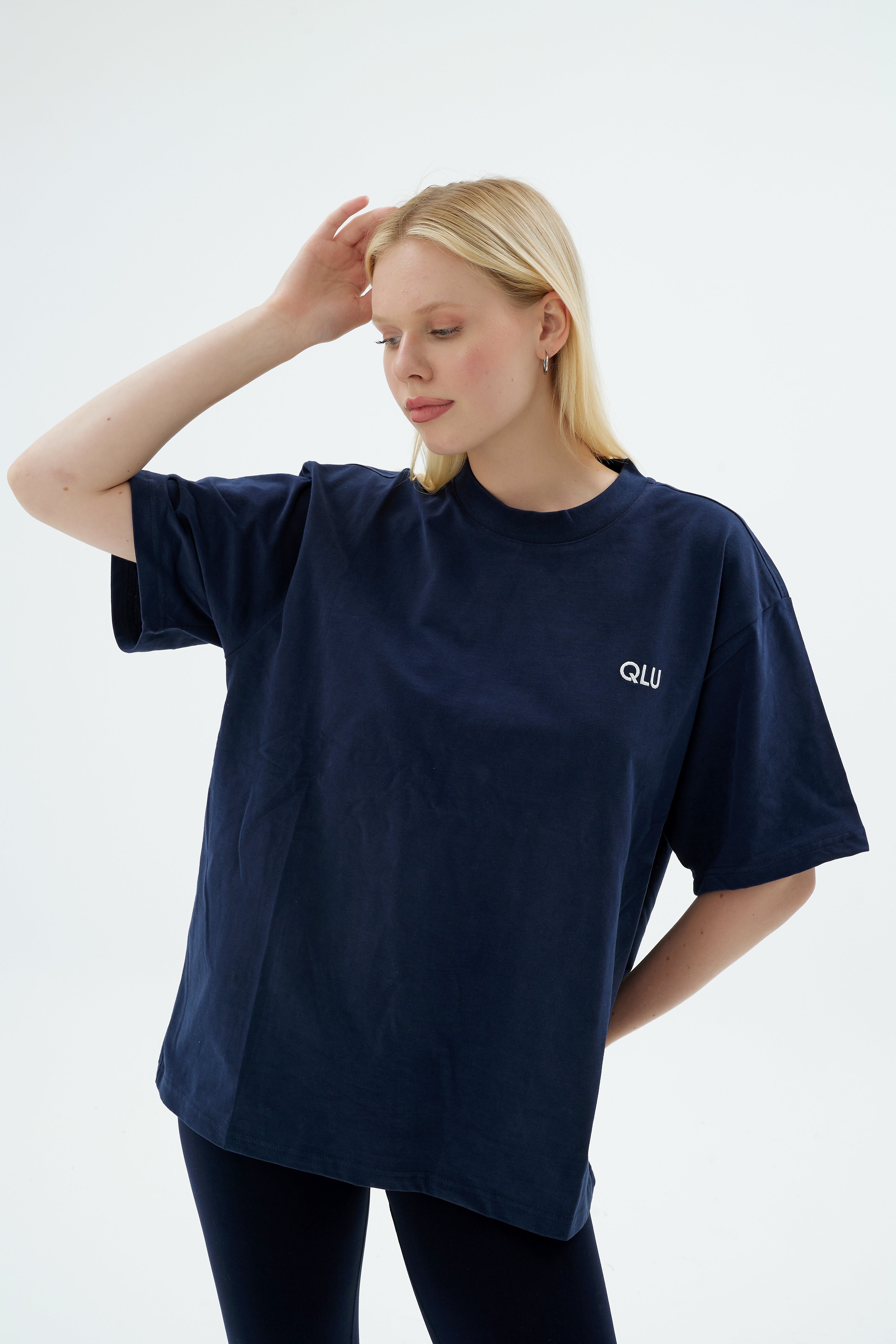 Rise Collection Kadın Combed T-Shirt – Dark Blue