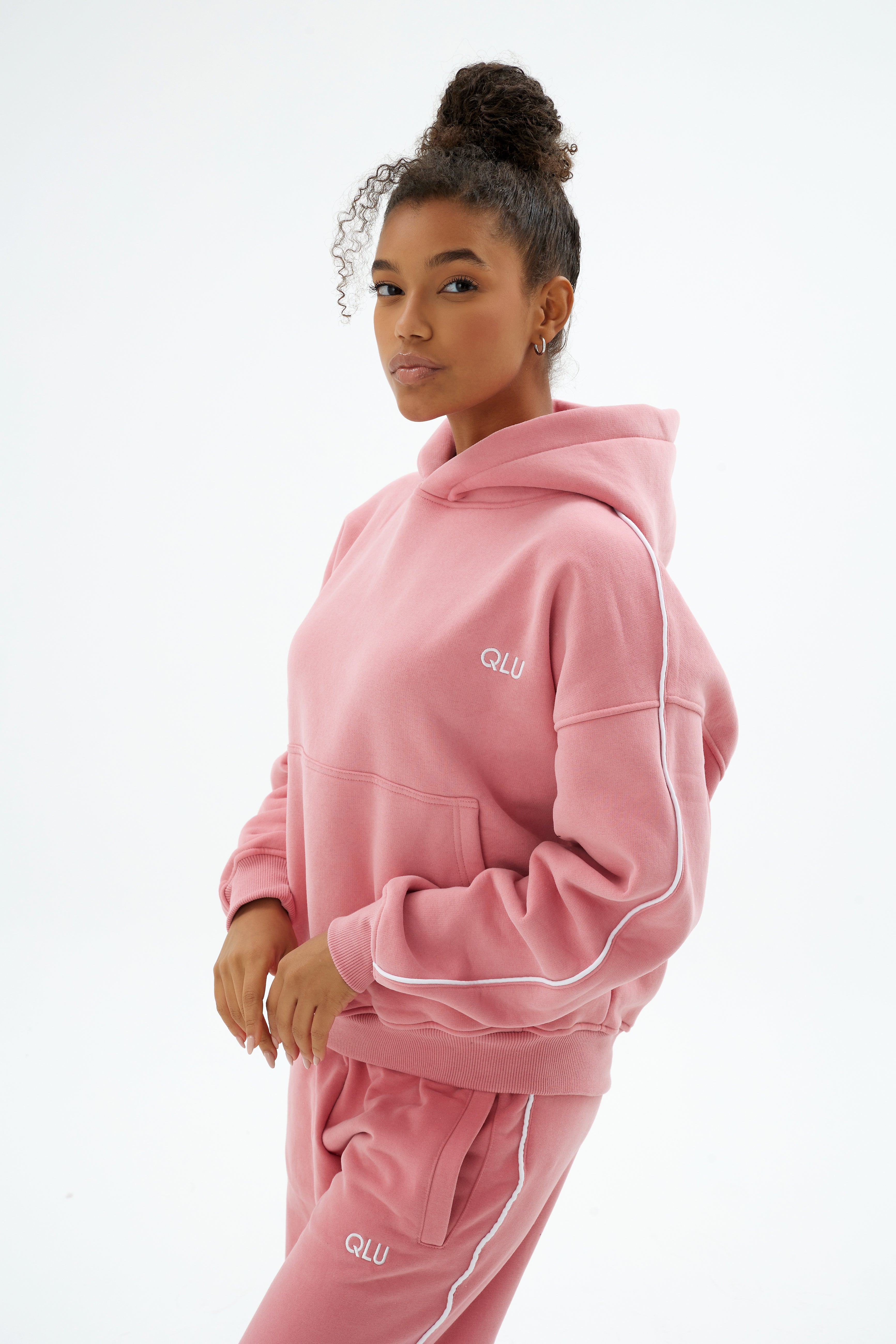 Rise Collection Kadın Line Hoodie – Bare Pink