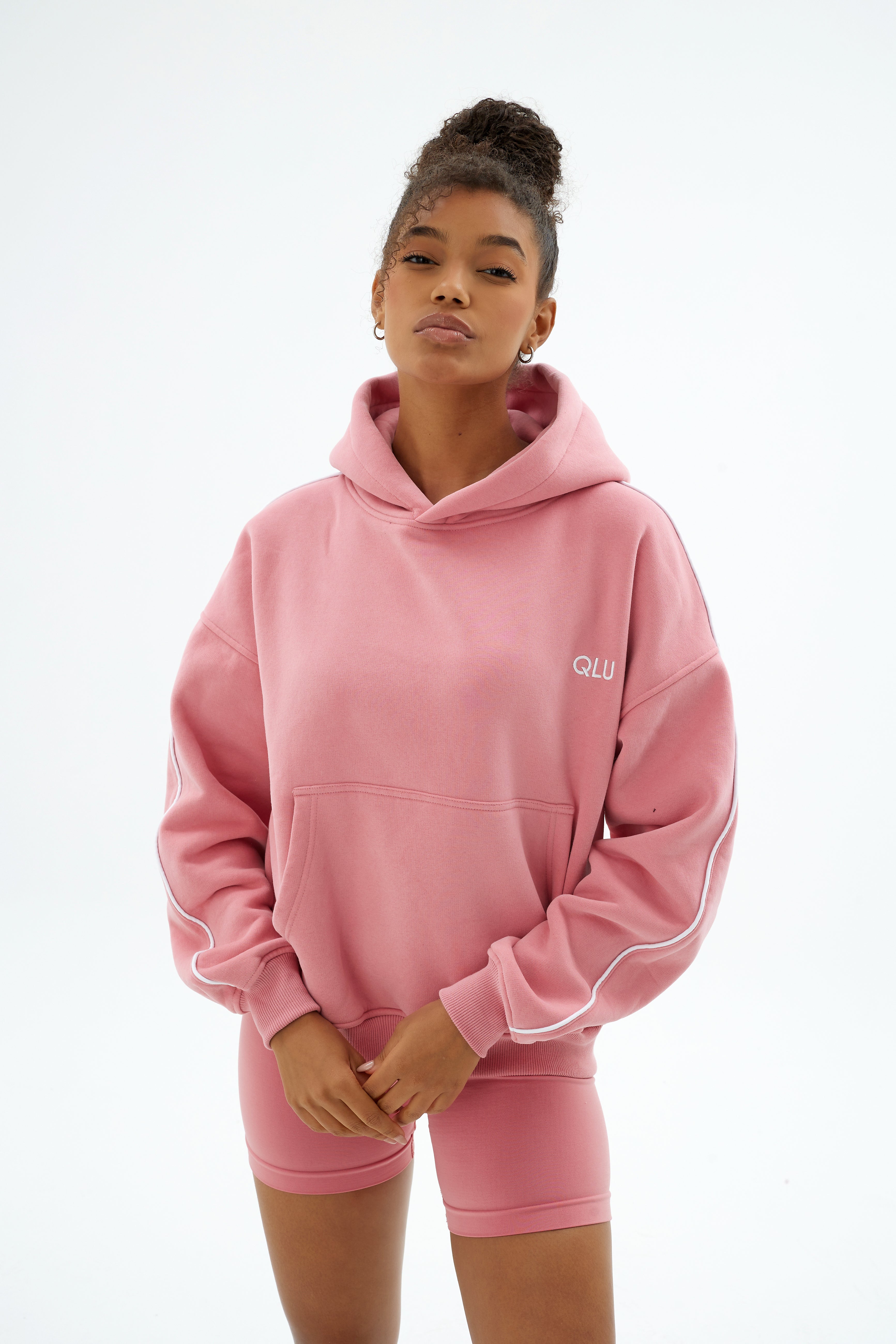 Rise Collection Kadın Line Hoodie – Bare Pink