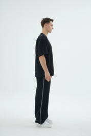 Rise Collection Erkek Overlay T-Shirt – True Black