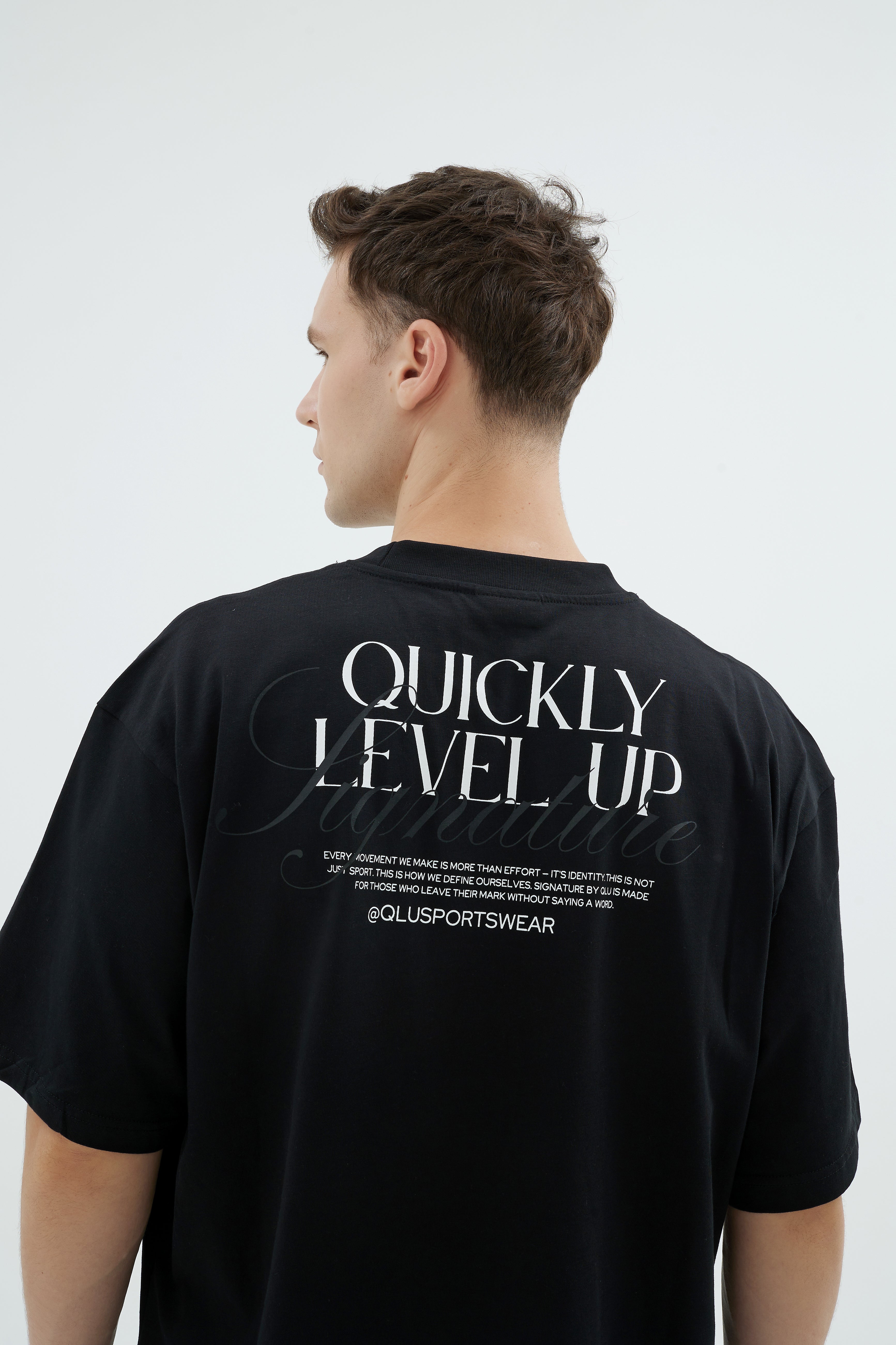 Rise Collection Erkek Overlay T-Shirt – True Black