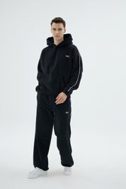 Rise Collection Erkek Line Hoodie – True Black