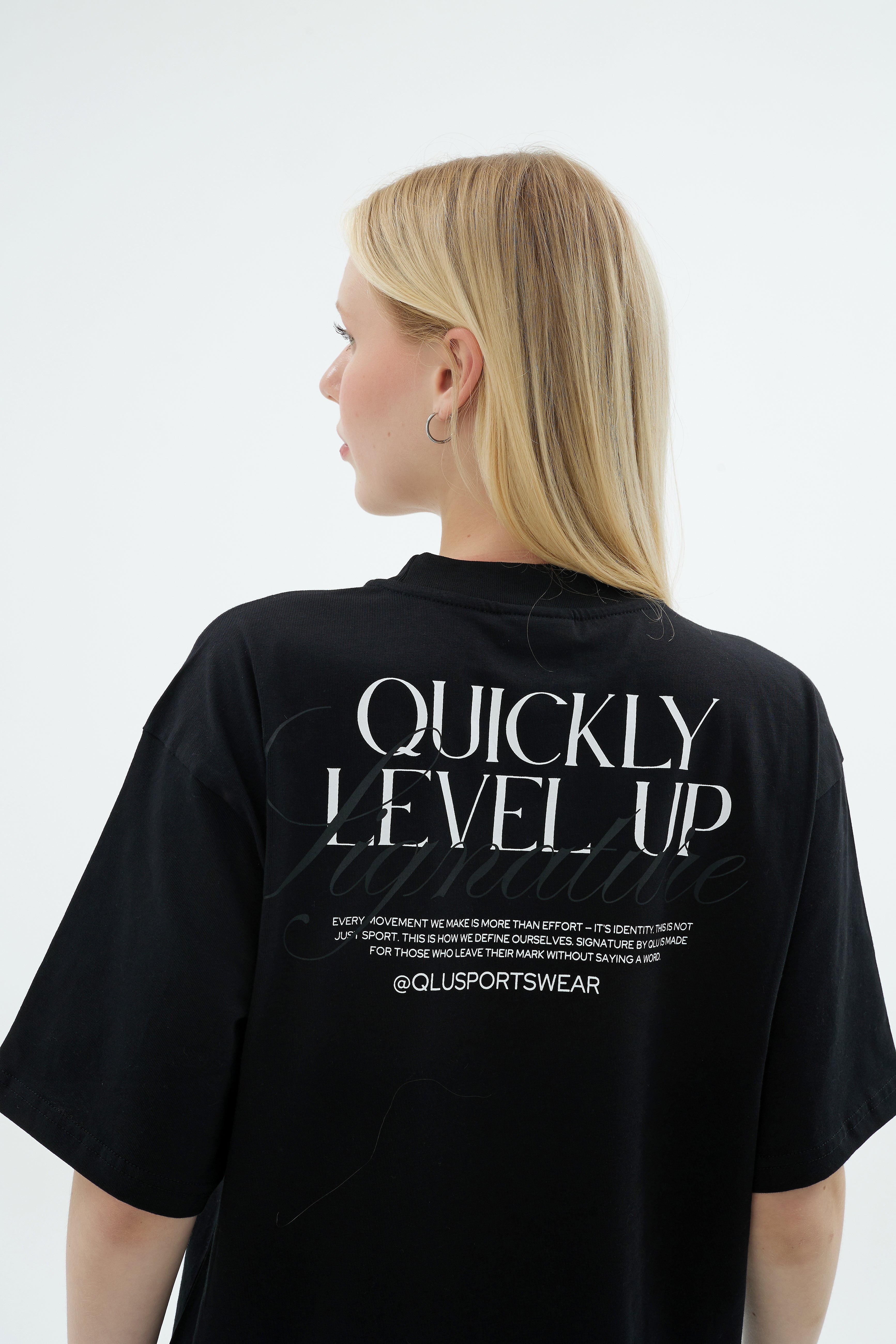 Rise Collection Kadın Overlay T-Shirt – True Black