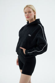 Rise Collection Kadın Line Hoodie – True Black