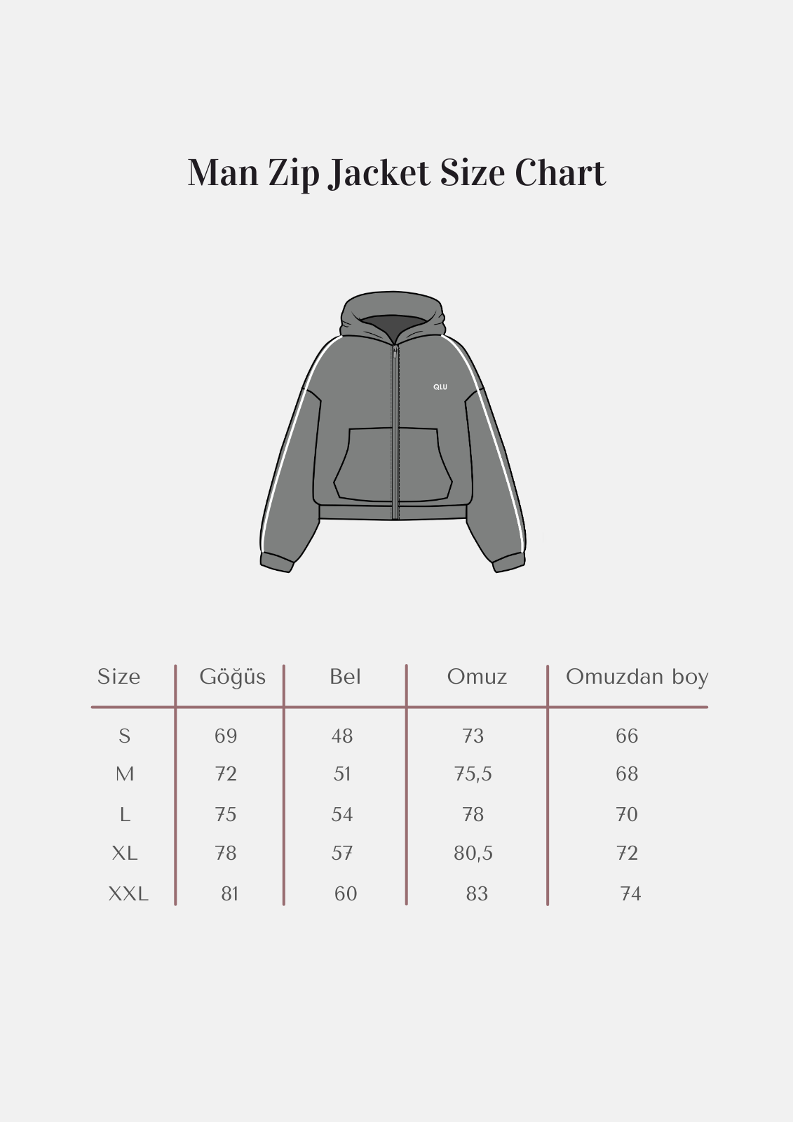 Rise Collection Erkek Zip Jacket – Coal Grey