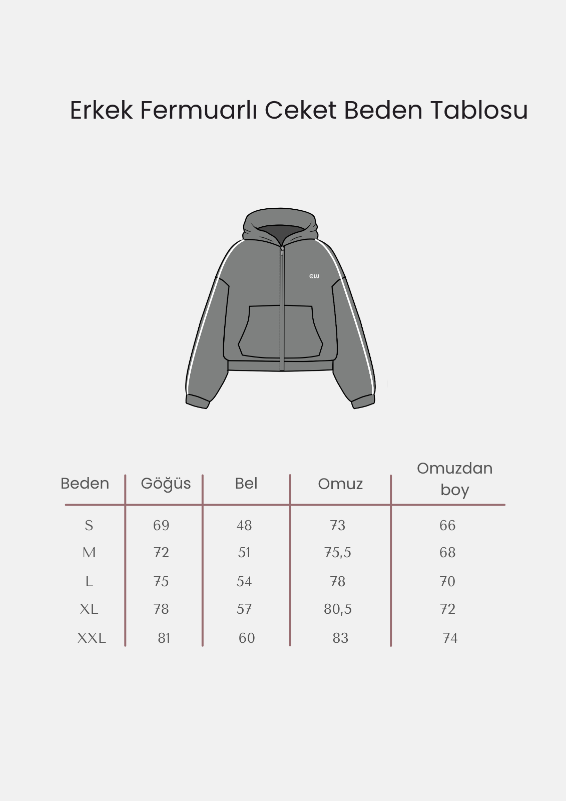Rise Collection Erkek Zip Jacket – Coal Grey