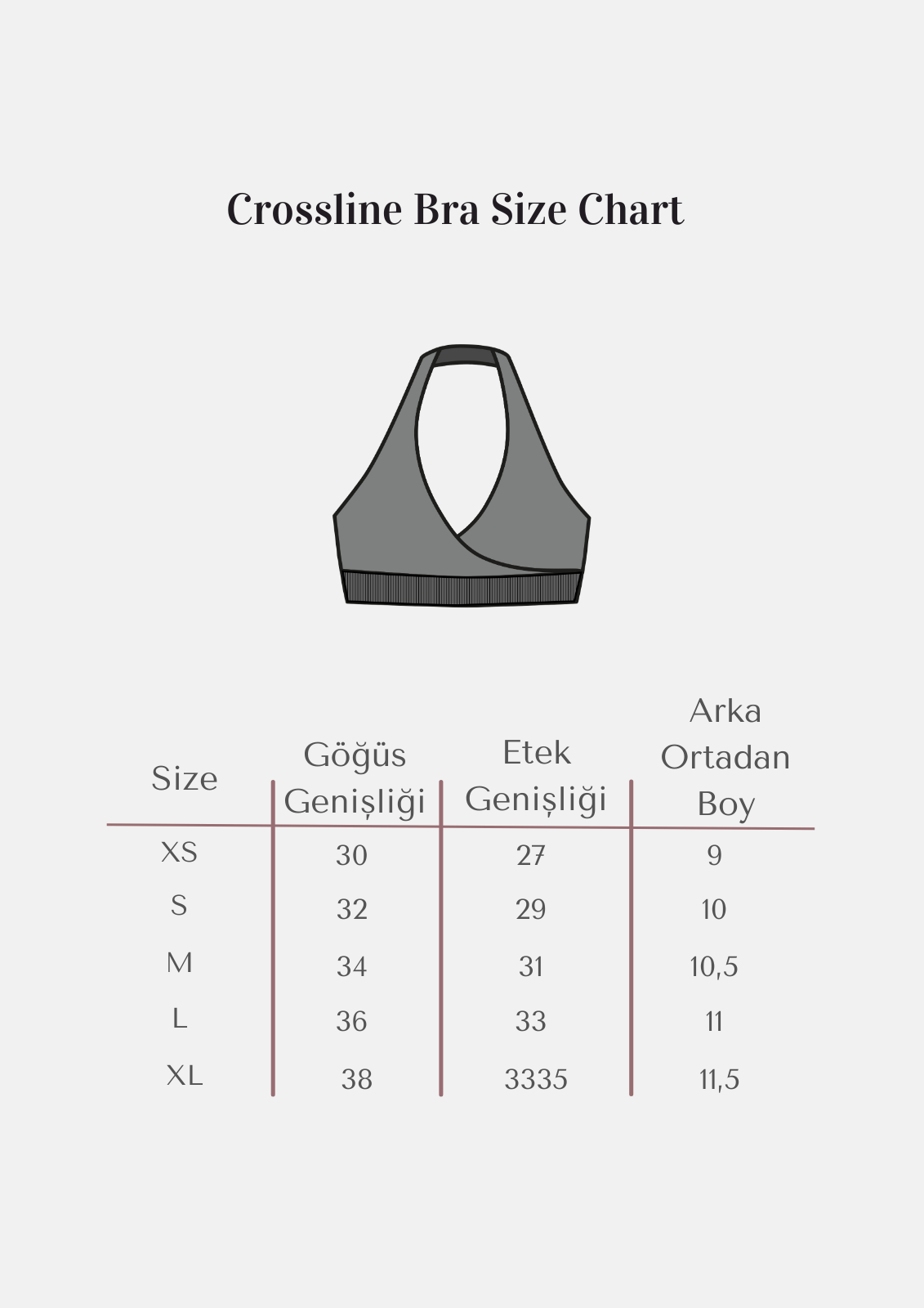 Rise Crossline Bra - Coal Grey