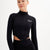 Qlu Kadın Seamless/Dikişsiz Fermuarlı Crop Top - Siyah