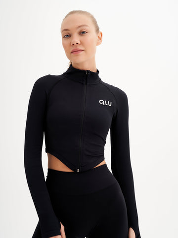 Qlu Infinity Collection Kadın Seamless/Dikişsiz Fermuarlı Crop Top