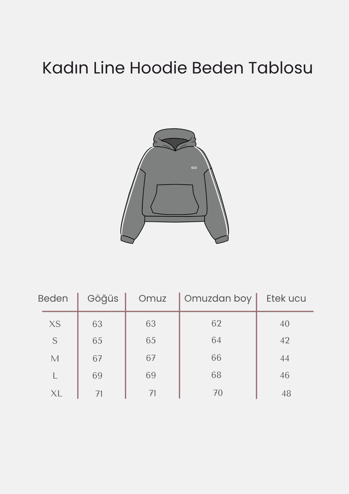 Rise Collection Kadın Line Hoodie – True Black