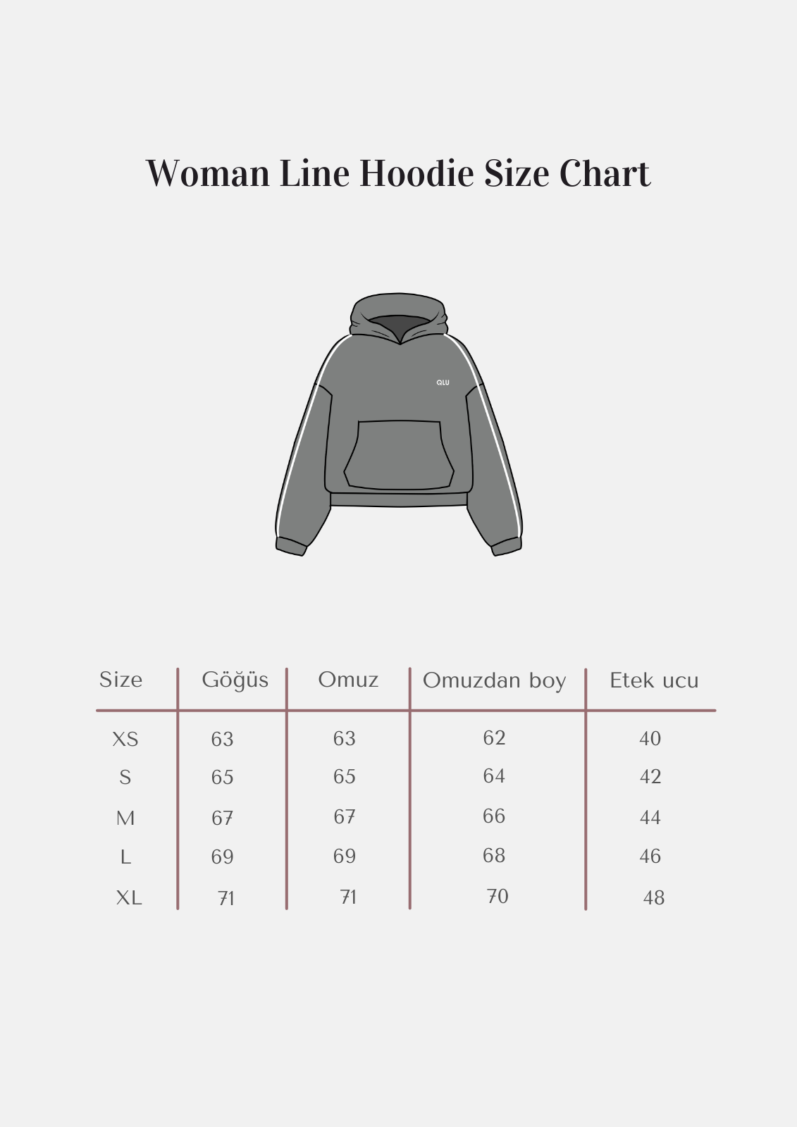 Rise Collection Kadın Line Hoodie – Velvet Red